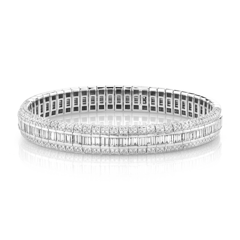 READY TO SHIP DIAMOND PAVE SCALES STRETCH BRACELET