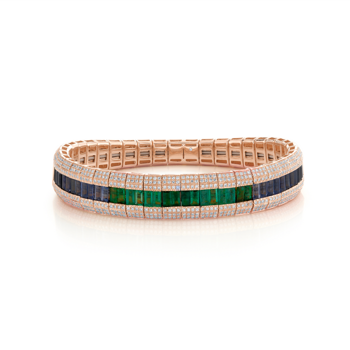 EMERALD & DIAMOND OMBRE STRETCH BRACELET