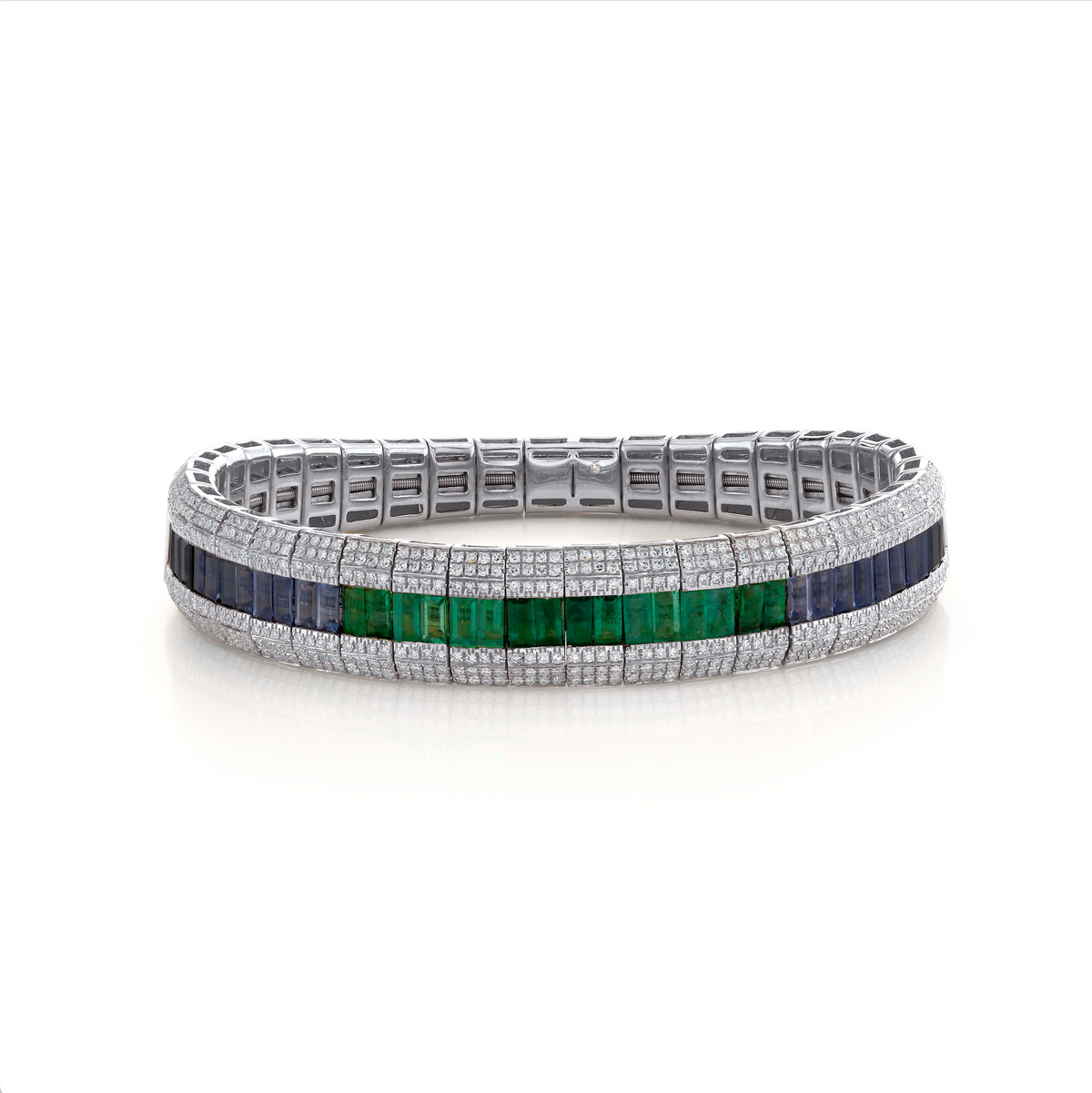EMERALD & DIAMOND OMBRE STRETCH BRACELET