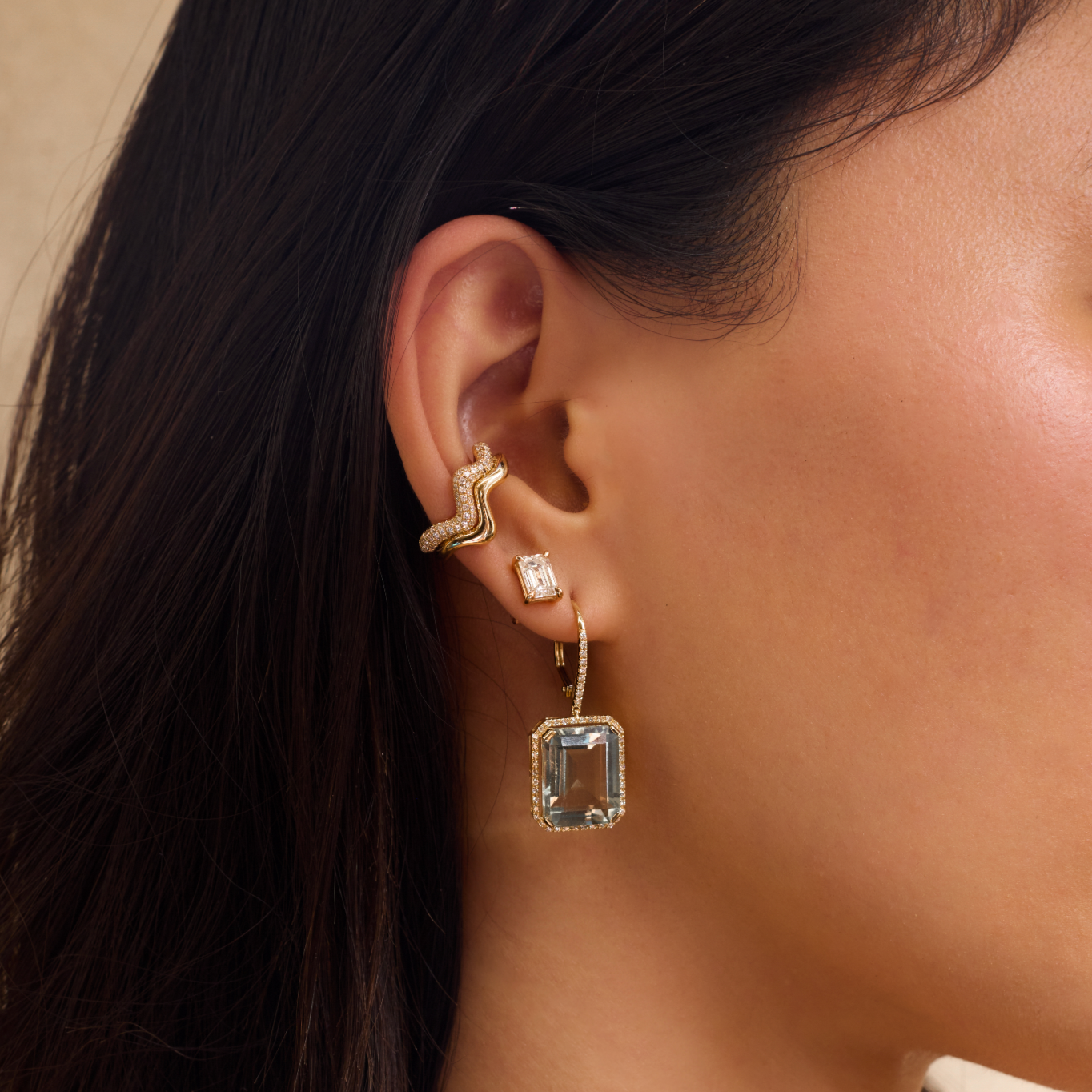 READY TO SHIP DIAMOND WAVE EAR CUFF