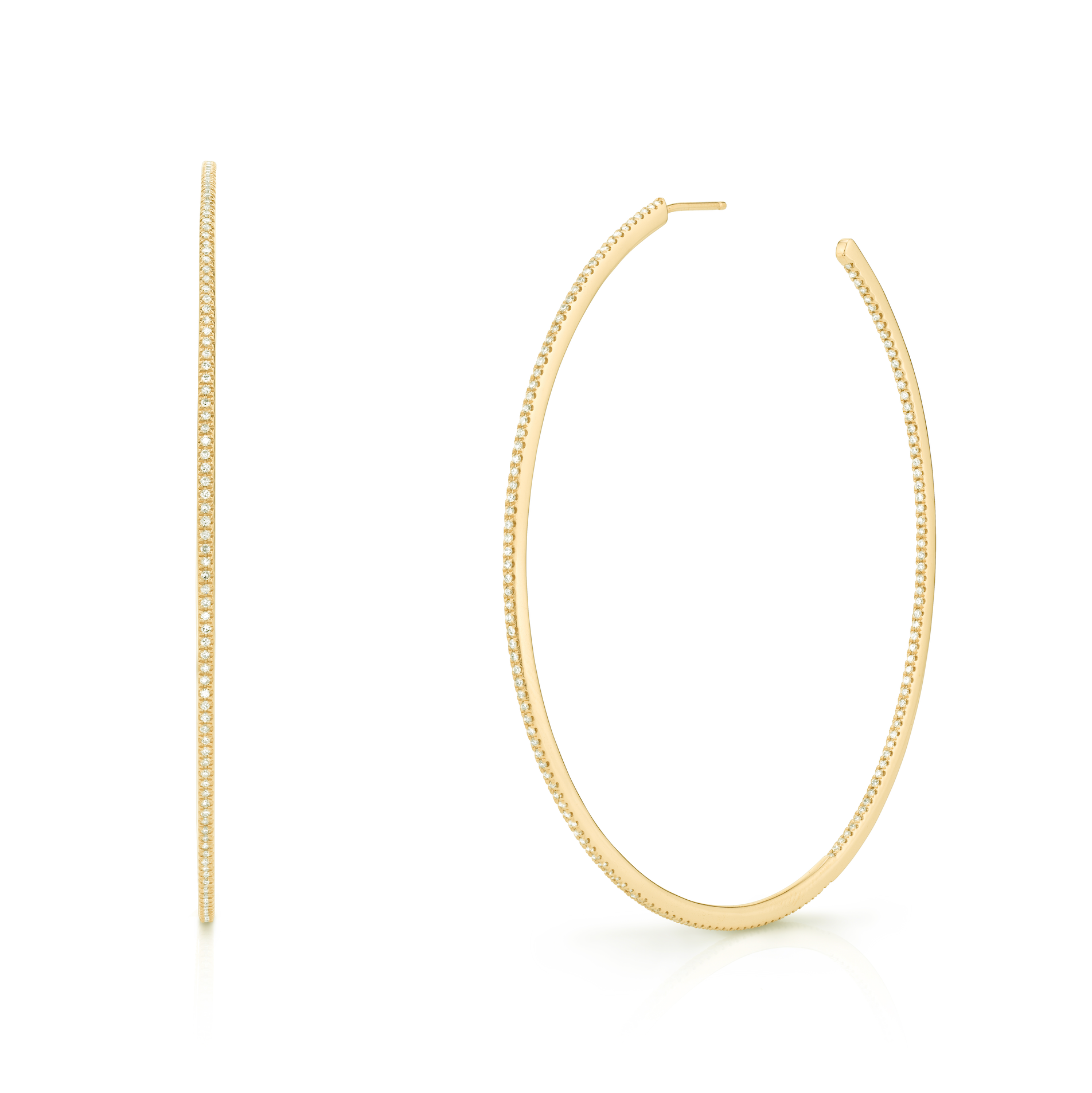 READY TO SHIP DIAMOND PAVE XL HOOPS