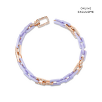 DIAMOND 8 PAVE LAVENDER CERAMIC MINI DECO LINK BRACELET