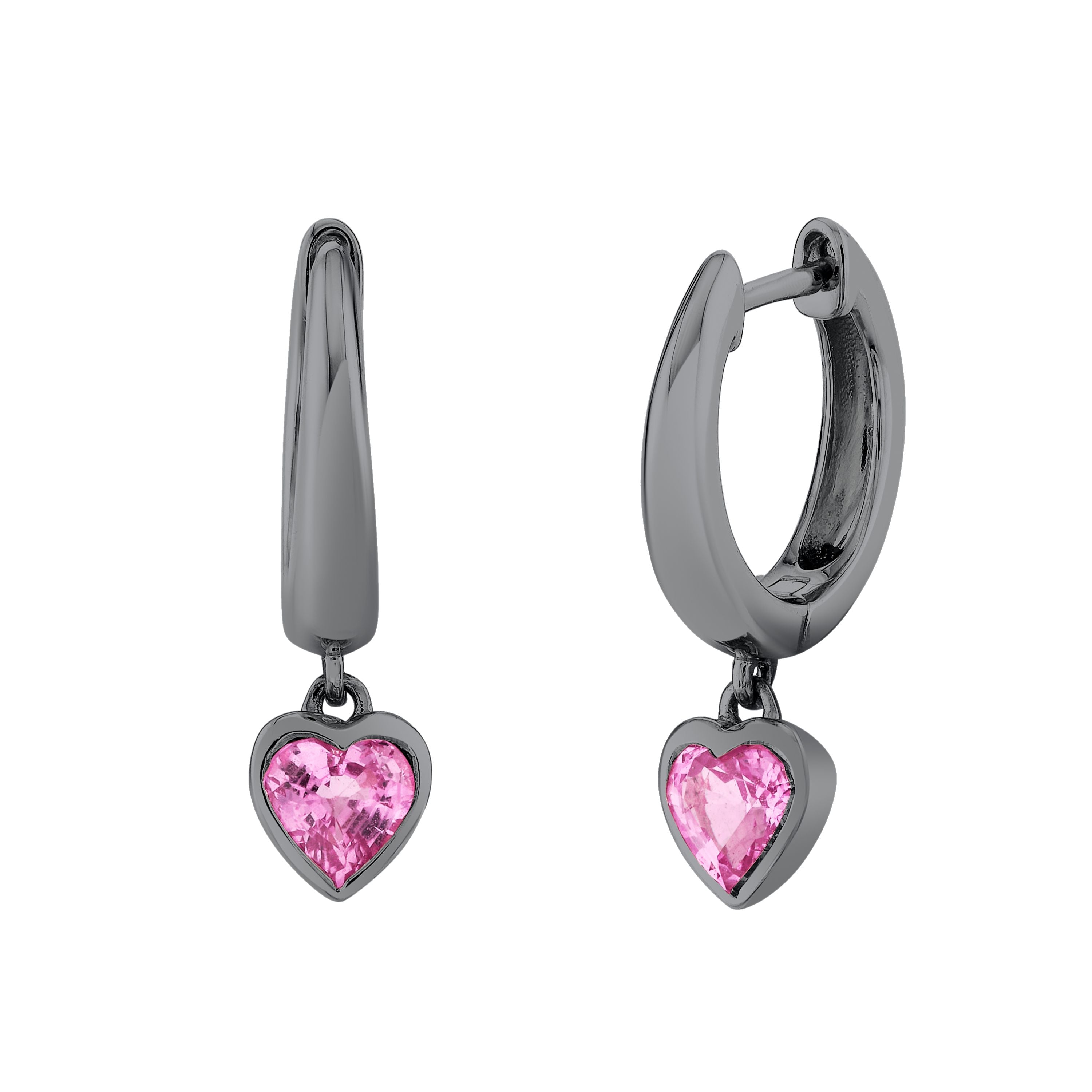PINK SAPPHIRE HEART DROP HUGGIES