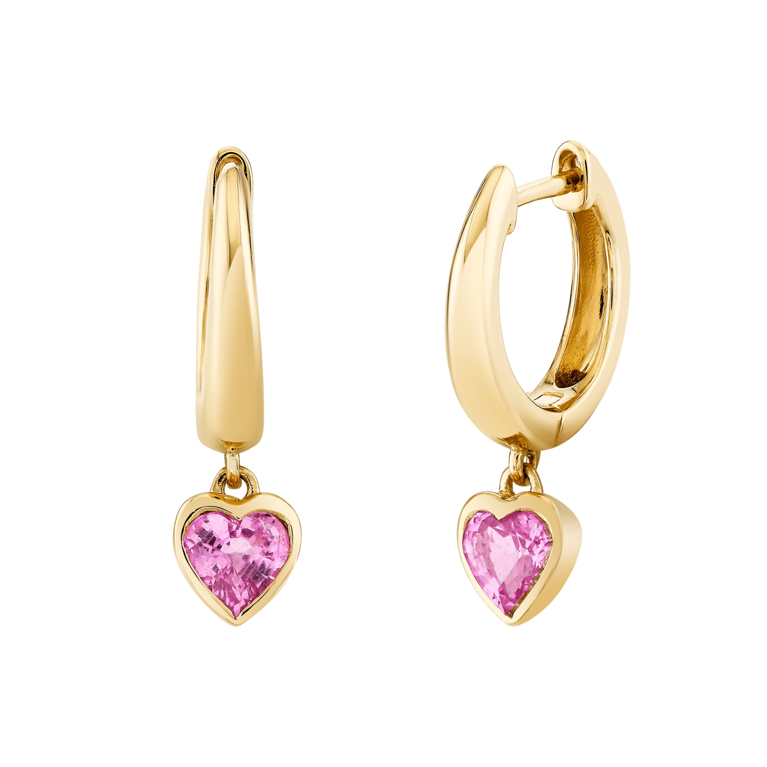 PINK SAPPHIRE HEART DROP HUGGIES