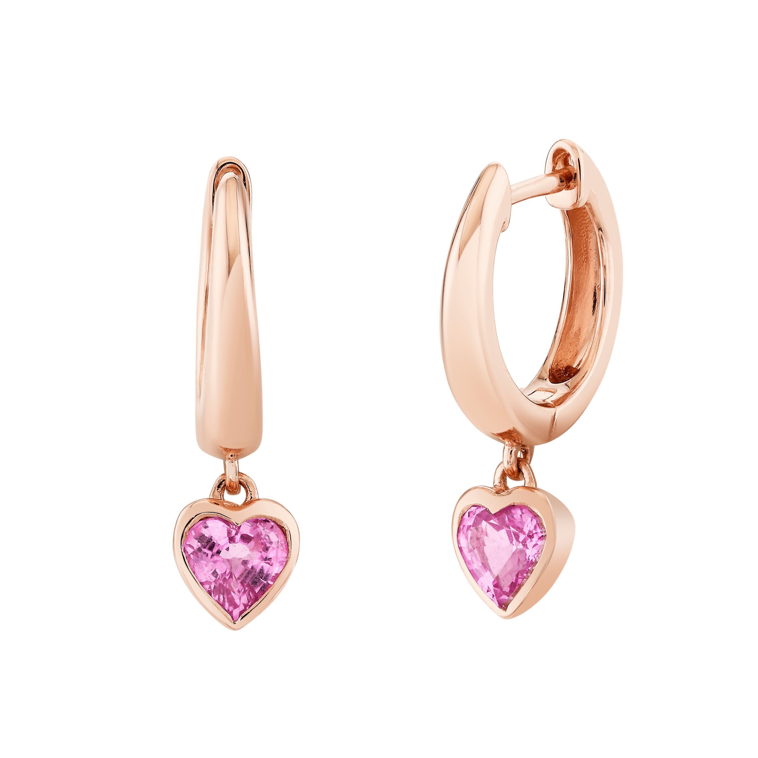 PINK SAPPHIRE HEART DROP HUGGIES