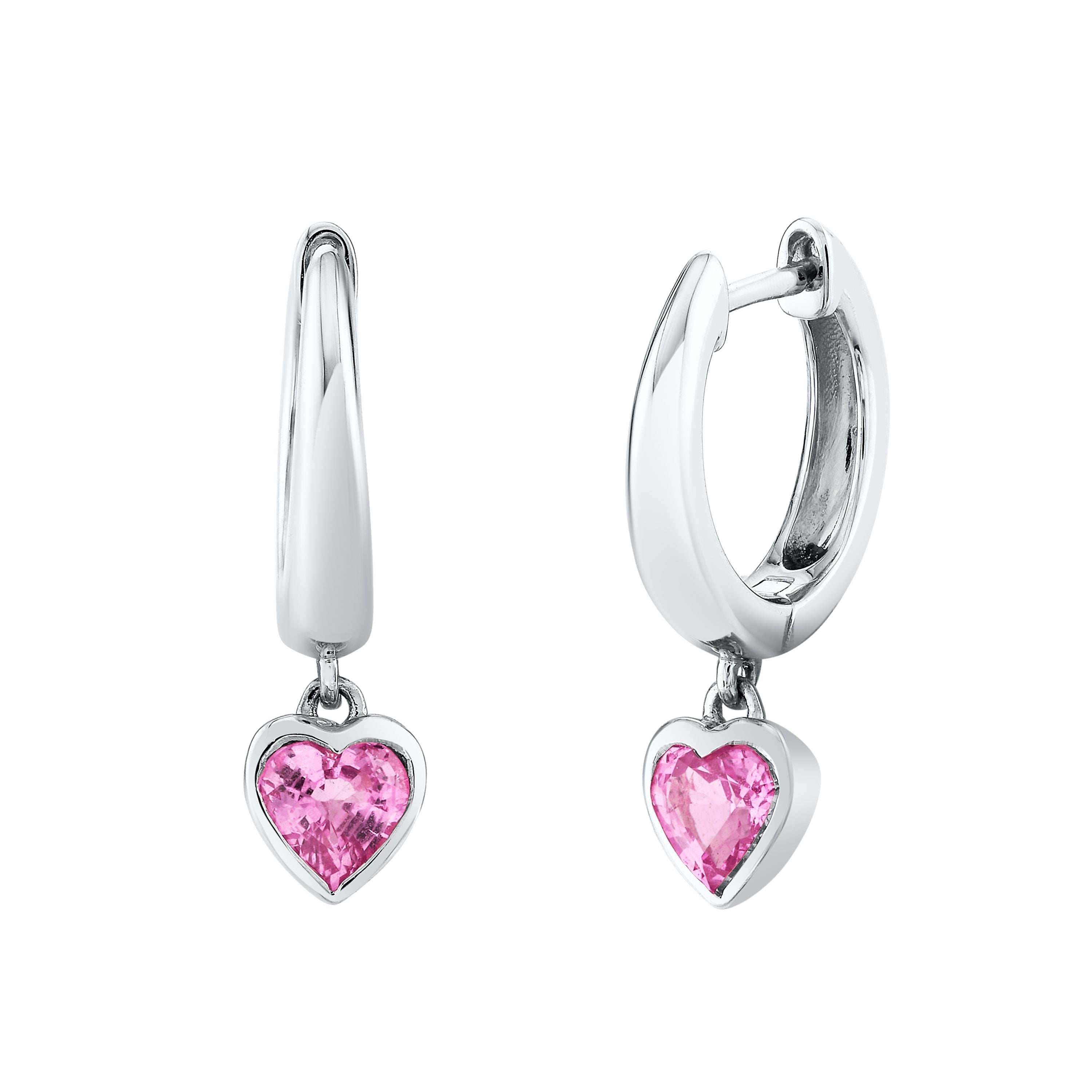 PINK SAPPHIRE HEART DROP HUGGIES