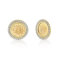 READY TO SHIP DIAMOND BRIM COIN EARRINGS