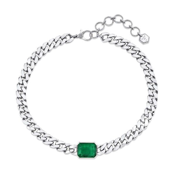 EMERALD ESSENTIAL FLAT LINK NECKLACE