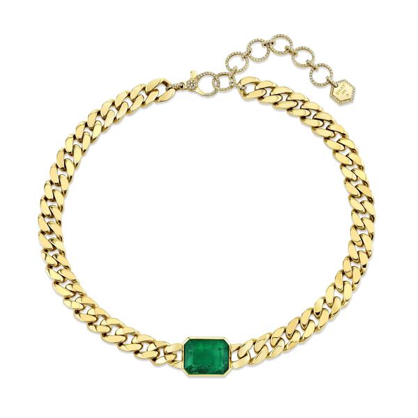 EMERALD ESSENTIAL FLAT LINK NECKLACE