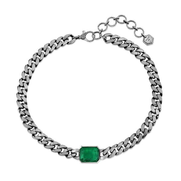 EMERALD ESSENTIAL FLAT LINK NECKLACE