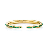 READY TO SHIP MEN'S EMERALD BAGUETTE SNAKE TAIL CUFF