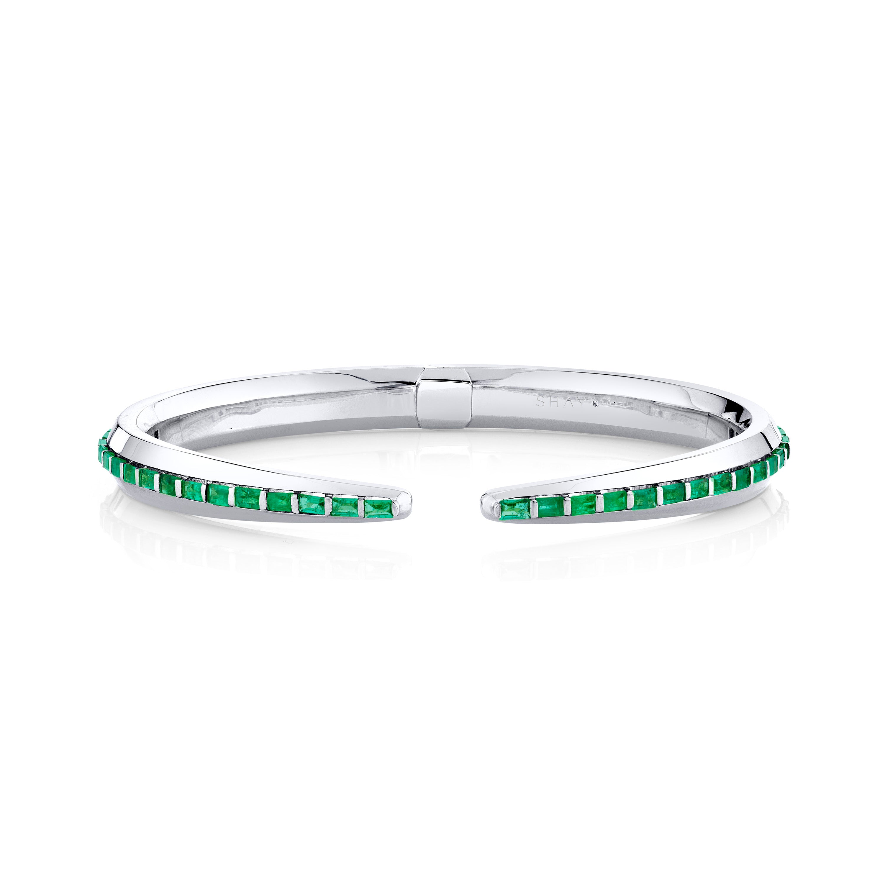 35+ Grams Real Silver Emerald Green 10 Ct. Baguette/Round Cut Mens Link factory Bracelet