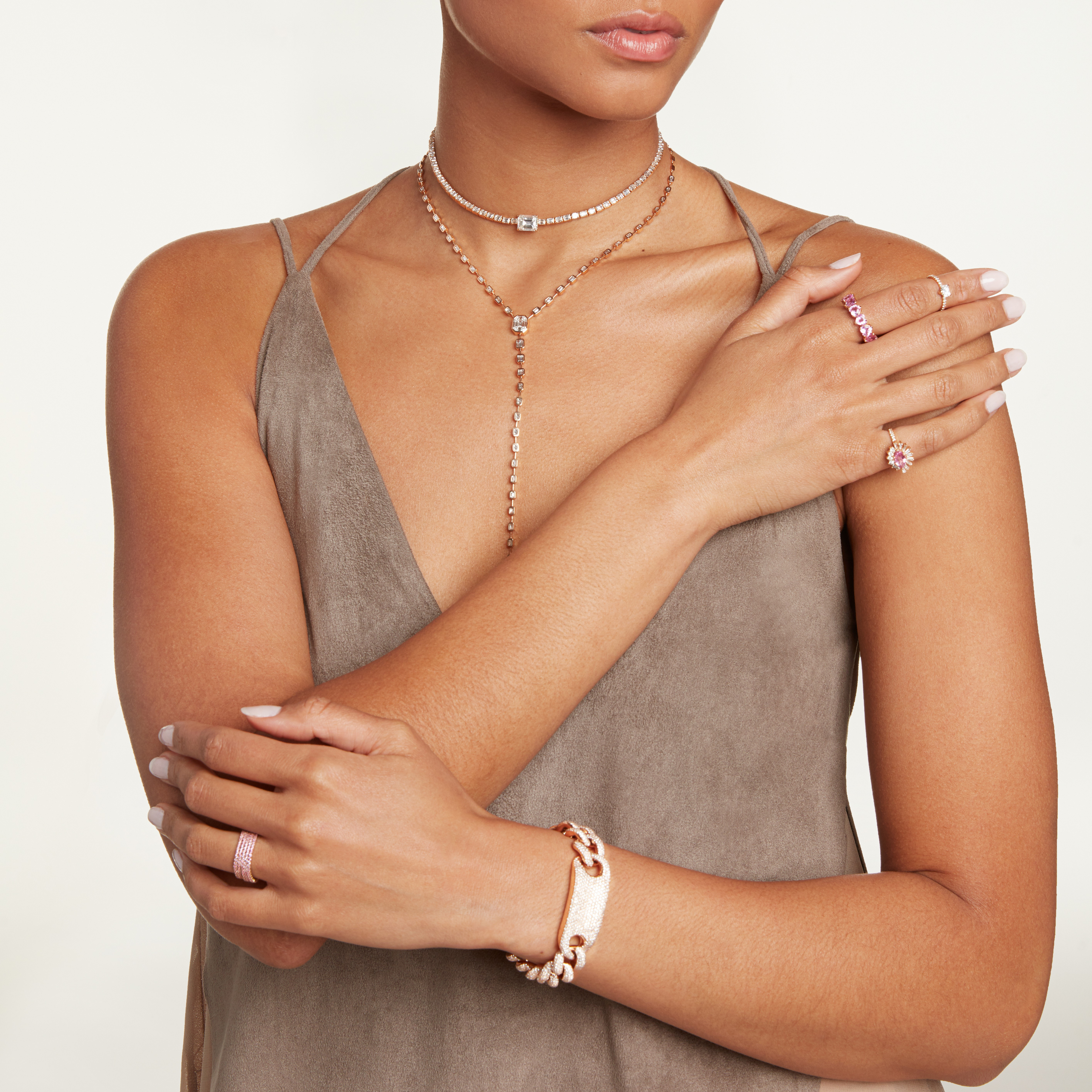 SHAY Ready to Ship Diamond Pave Id Jumbo Link Bracelet, 18k gold, additional view