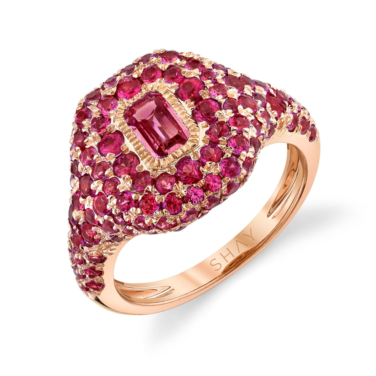 PINK SAPPHIRE PAVE PINKY RING
