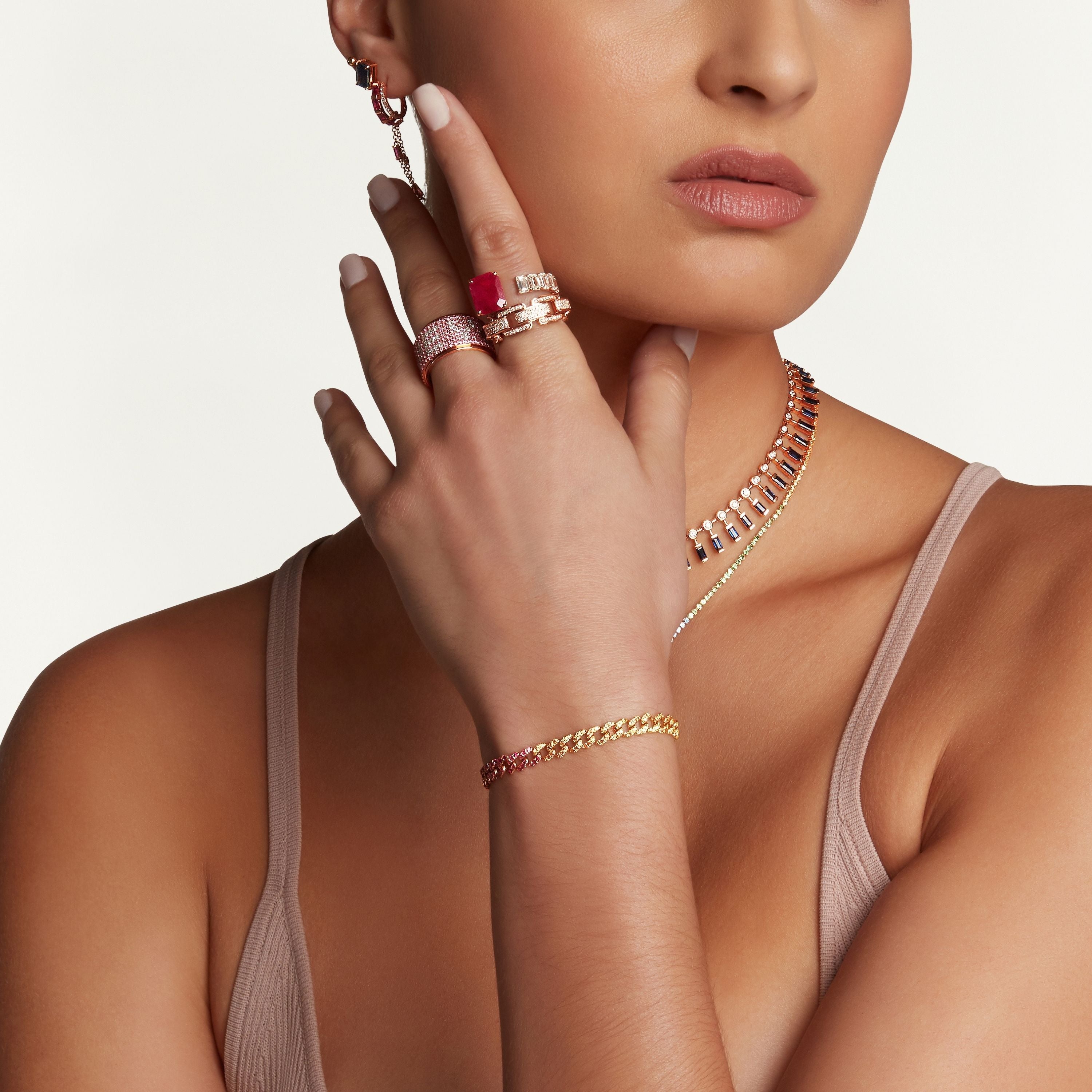 READY TO SHIP FLOATING RUBY & DIAMOND RING