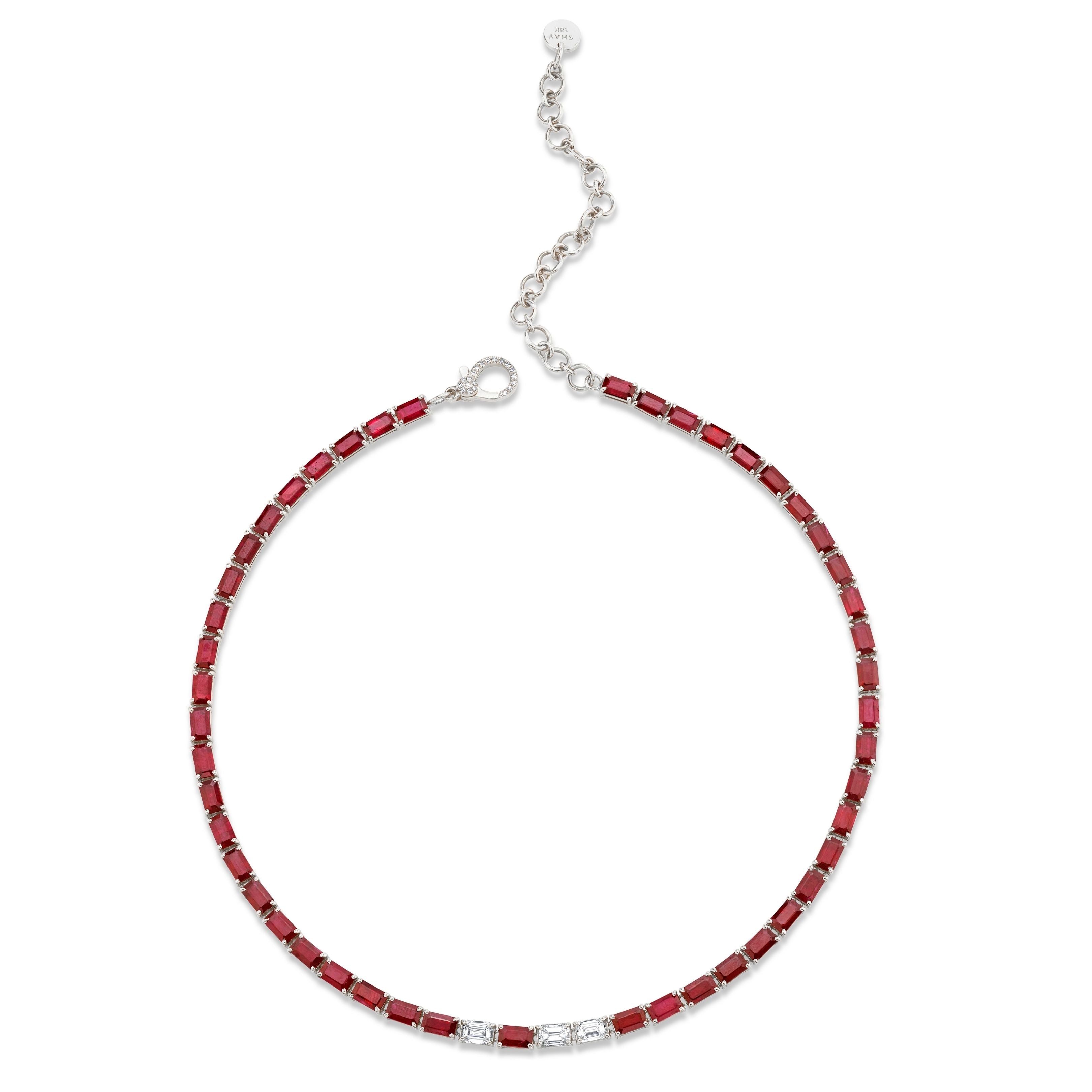 Ruby hot sale tennis necklace