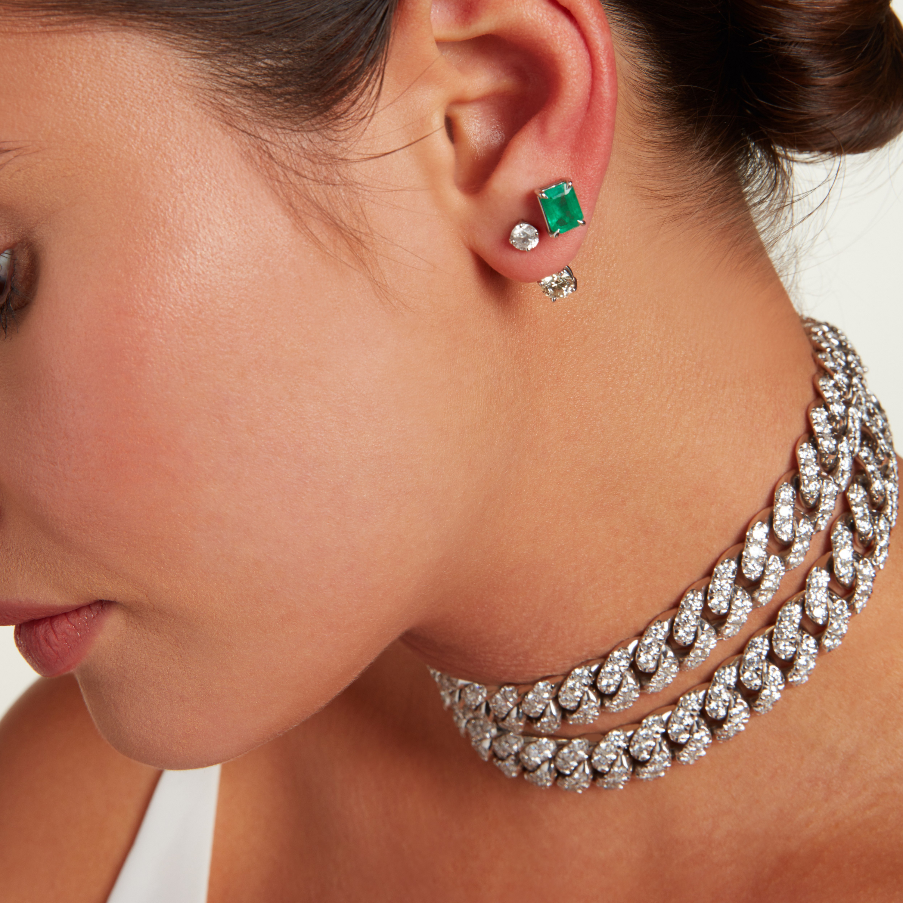 RUBY EMERALD CUT STUDS