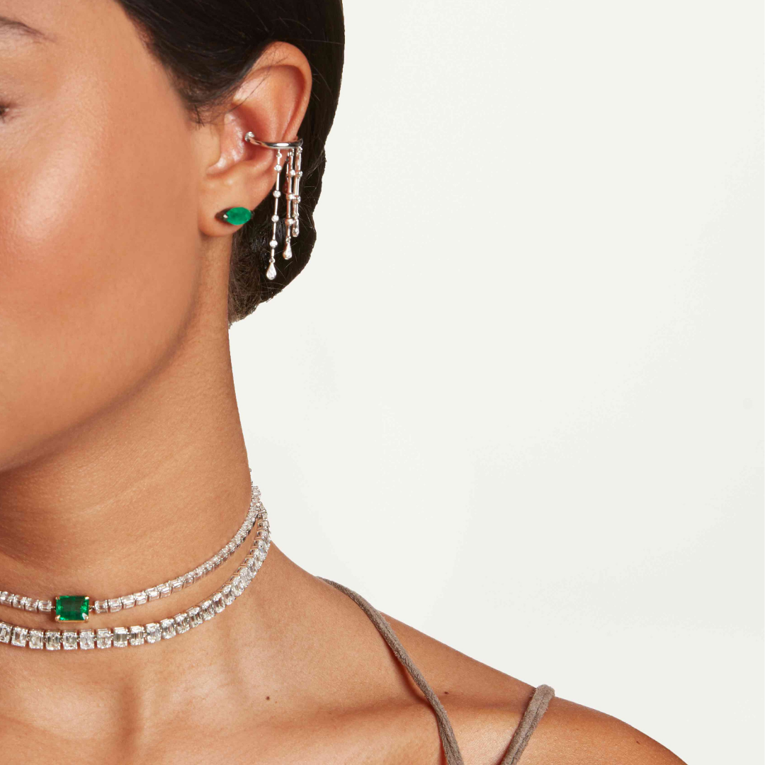 READY TO SHIP DIAMOND GRADUAL TEARDROP EAR CUFF