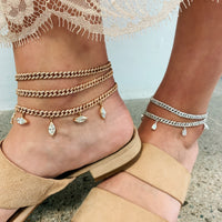 READY TO SHIP DIAMOND PAVE BABY LINK ANKLET