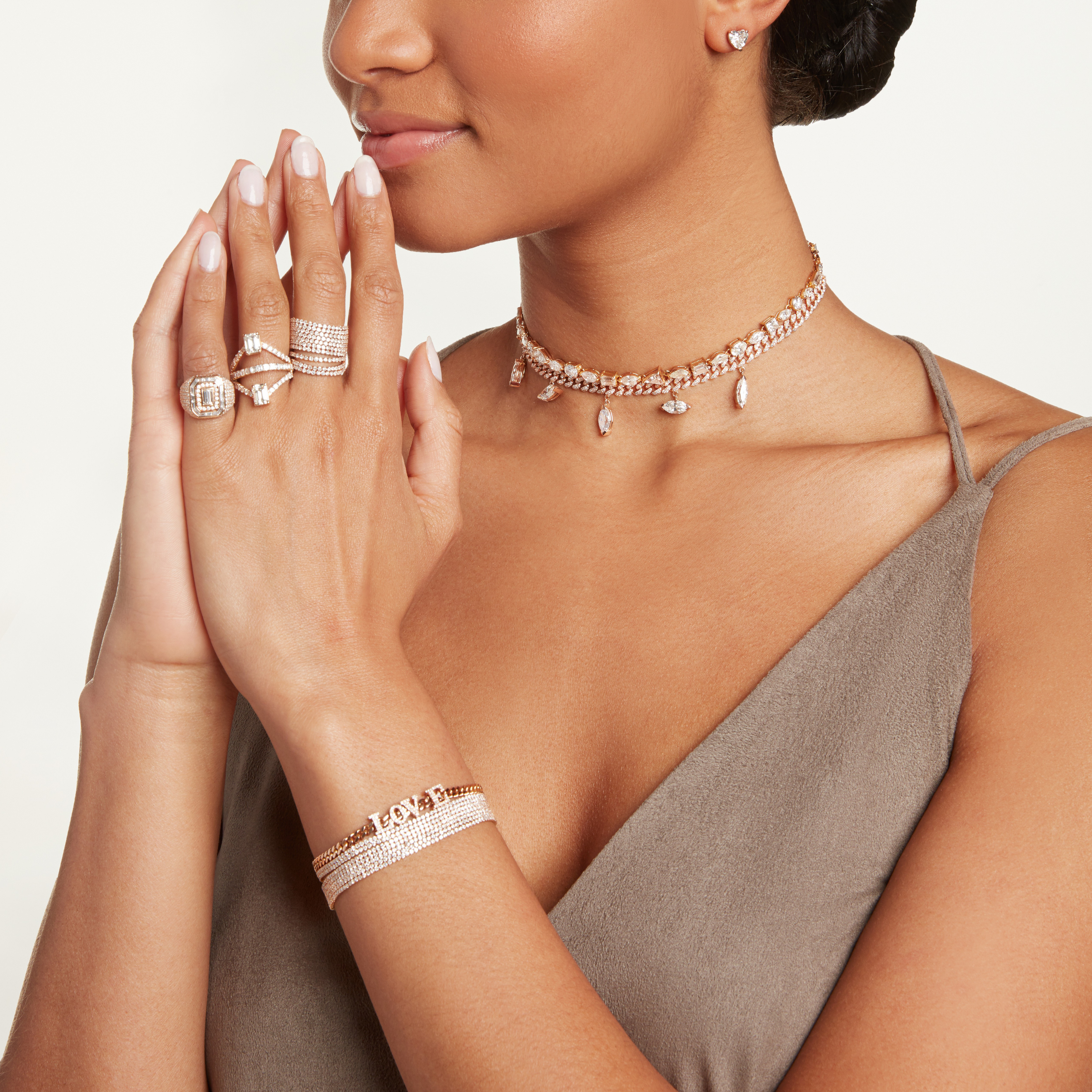 MIXED DIAMOND TENNIS NECKLACE