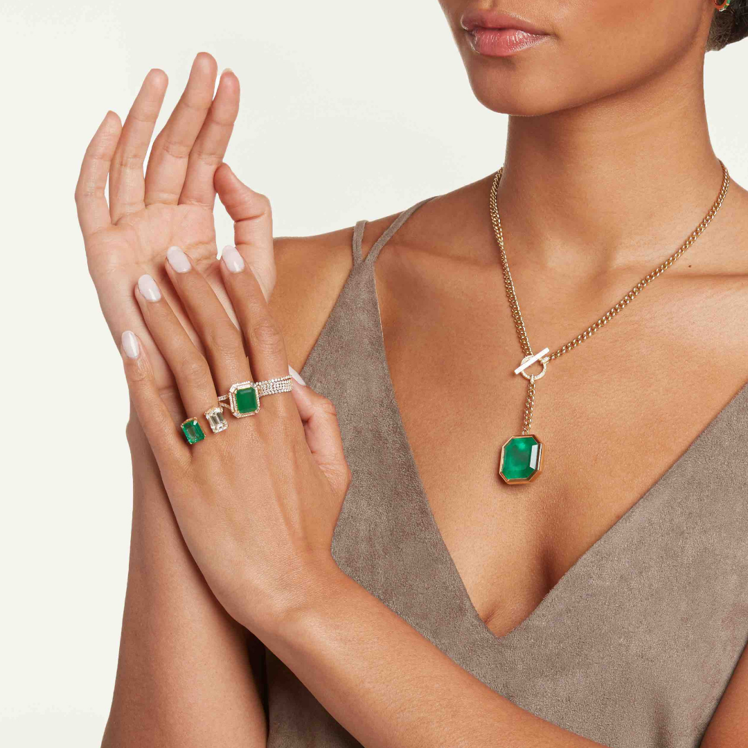 2 Emerald Diamond Larriote-Style Necklace – Michael E. Minden Diamond  Jewelers - The Diamond & Wedding Ring Store