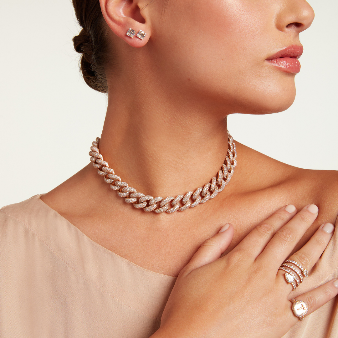 DIAMOND SQUARE STACKED STUDS