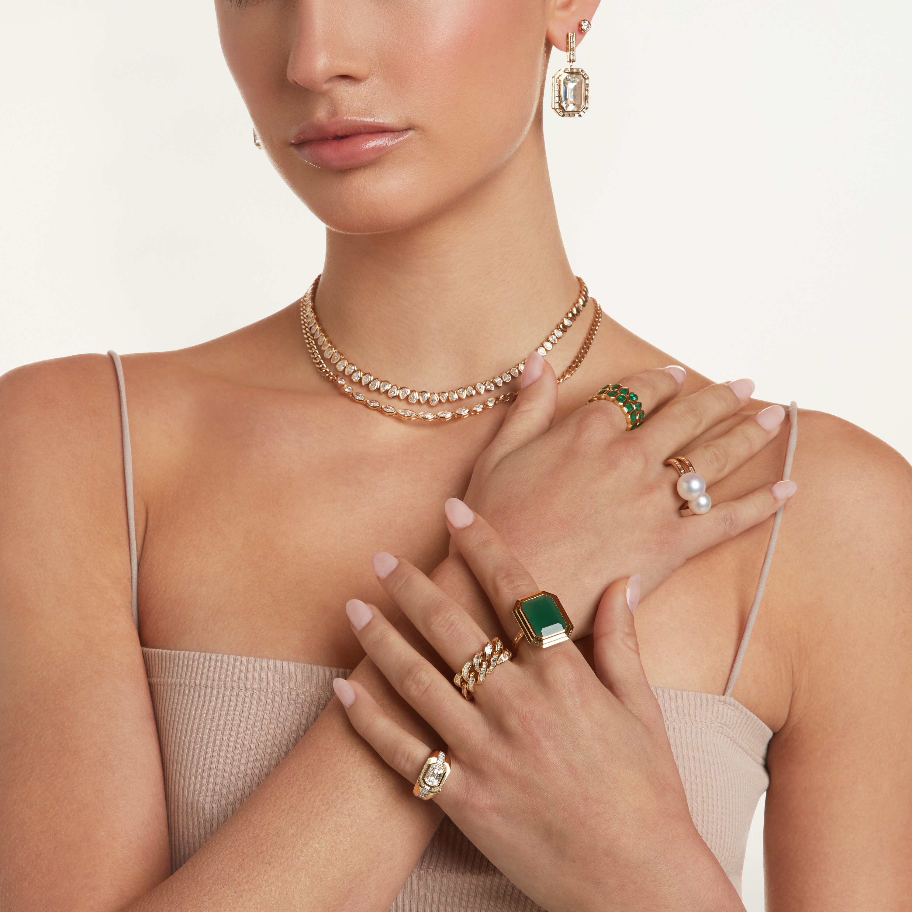 EMERALD BEZEL ETERNITY BAND