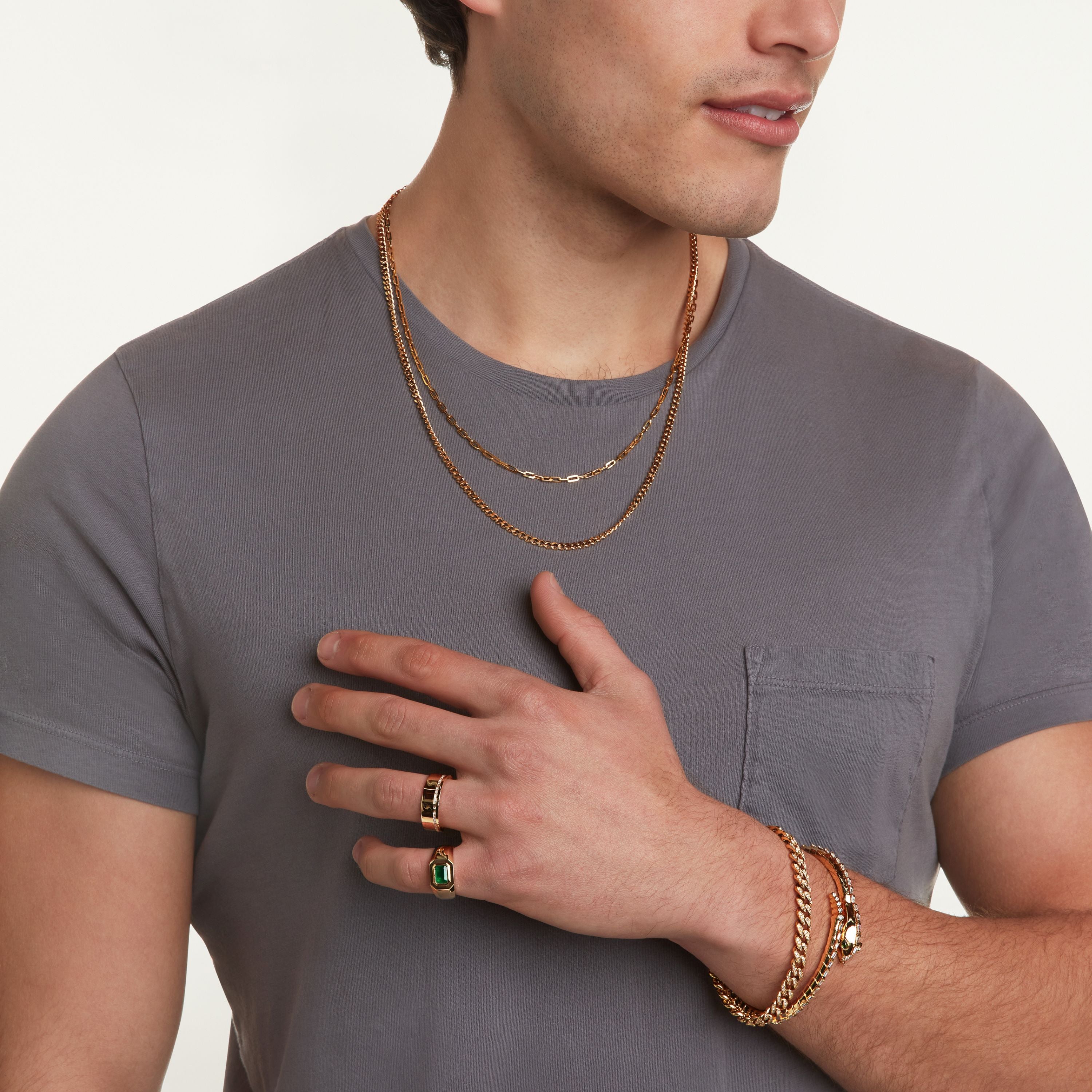 SOLID GOLD BABY FLAT LINK CHAIN