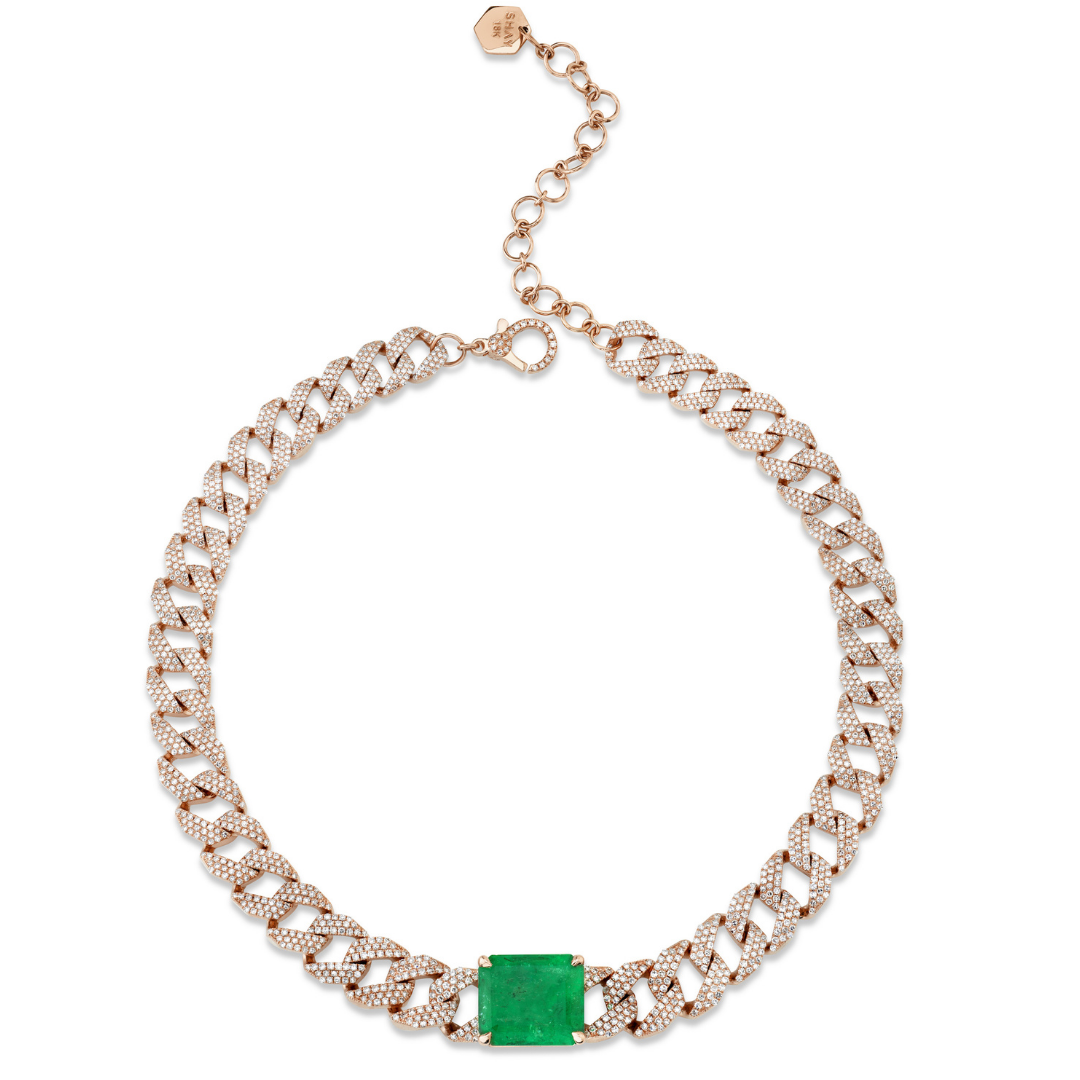 EMERALD GEO LINK NECKLACE