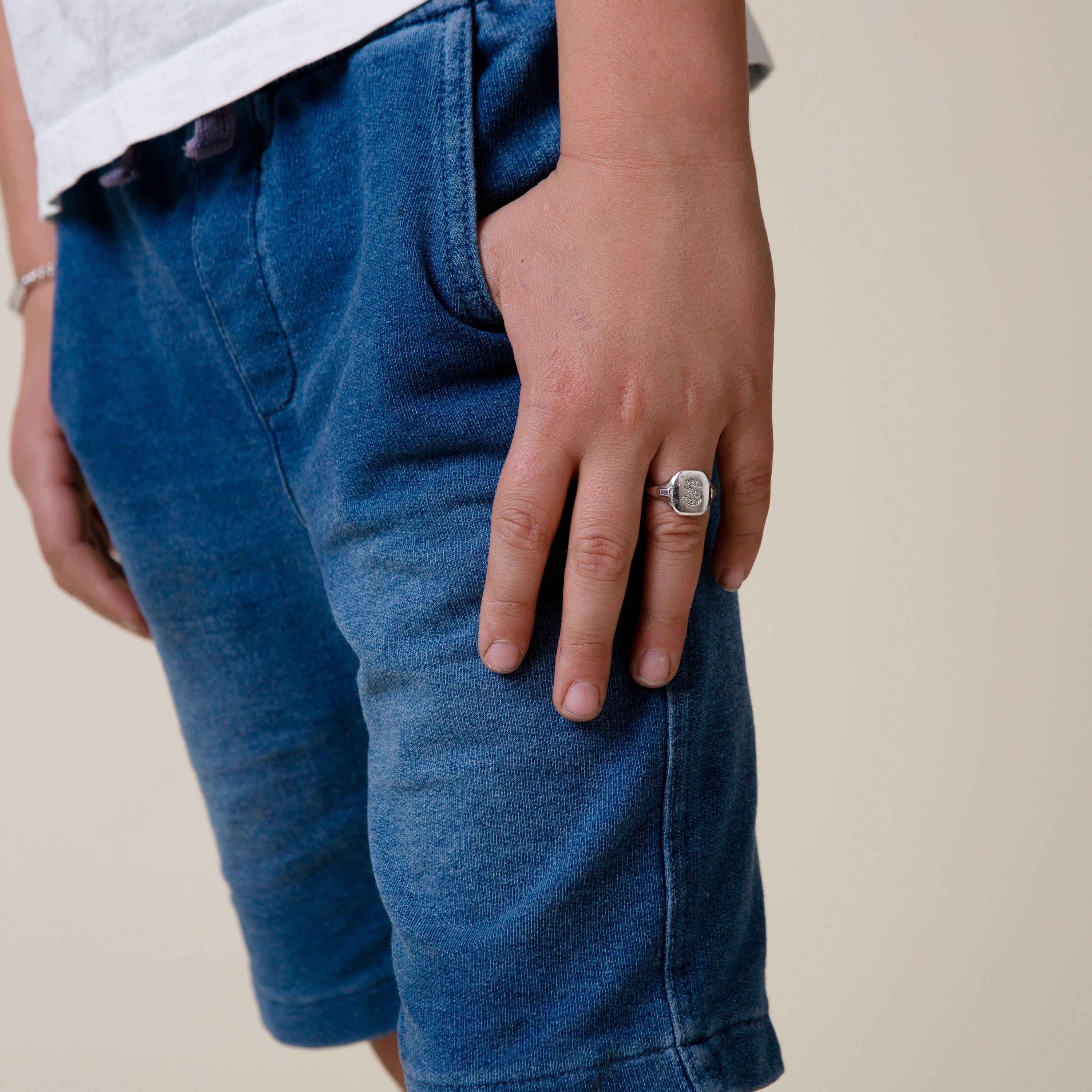 MINI ME DIAMOND INITIAL PINKY RING