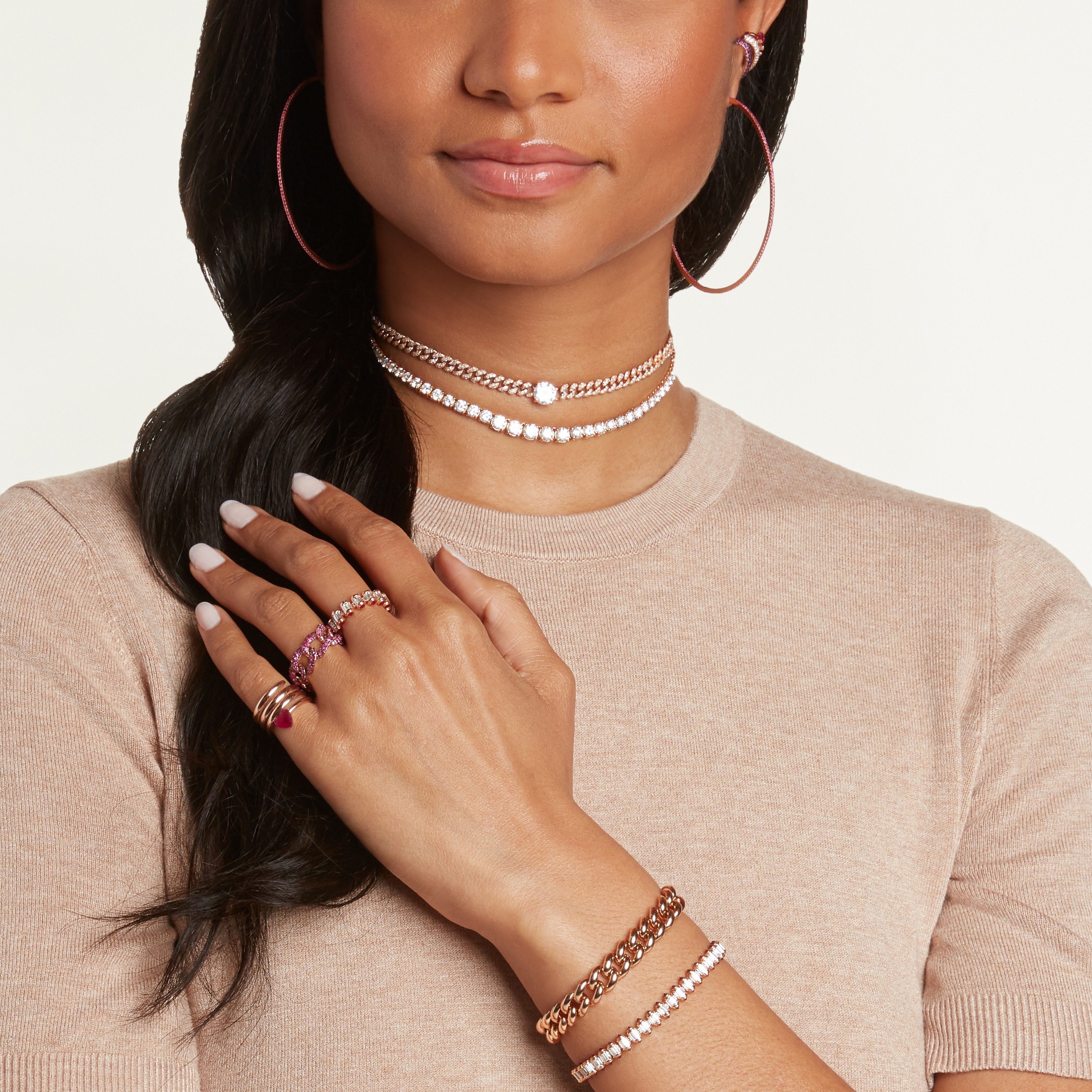 RUBY PAVE XL HOOPS