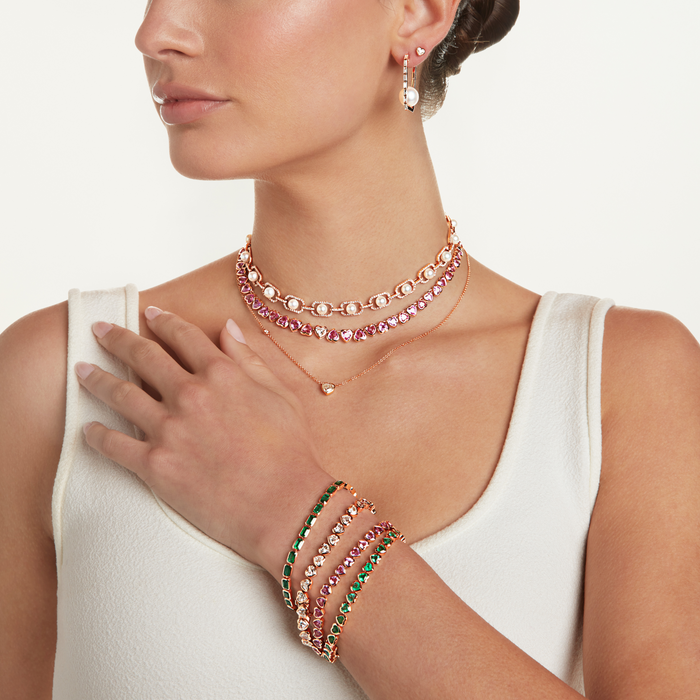READY TO SHIP EMERALD BEZEL HEART TENNIS BRACELET