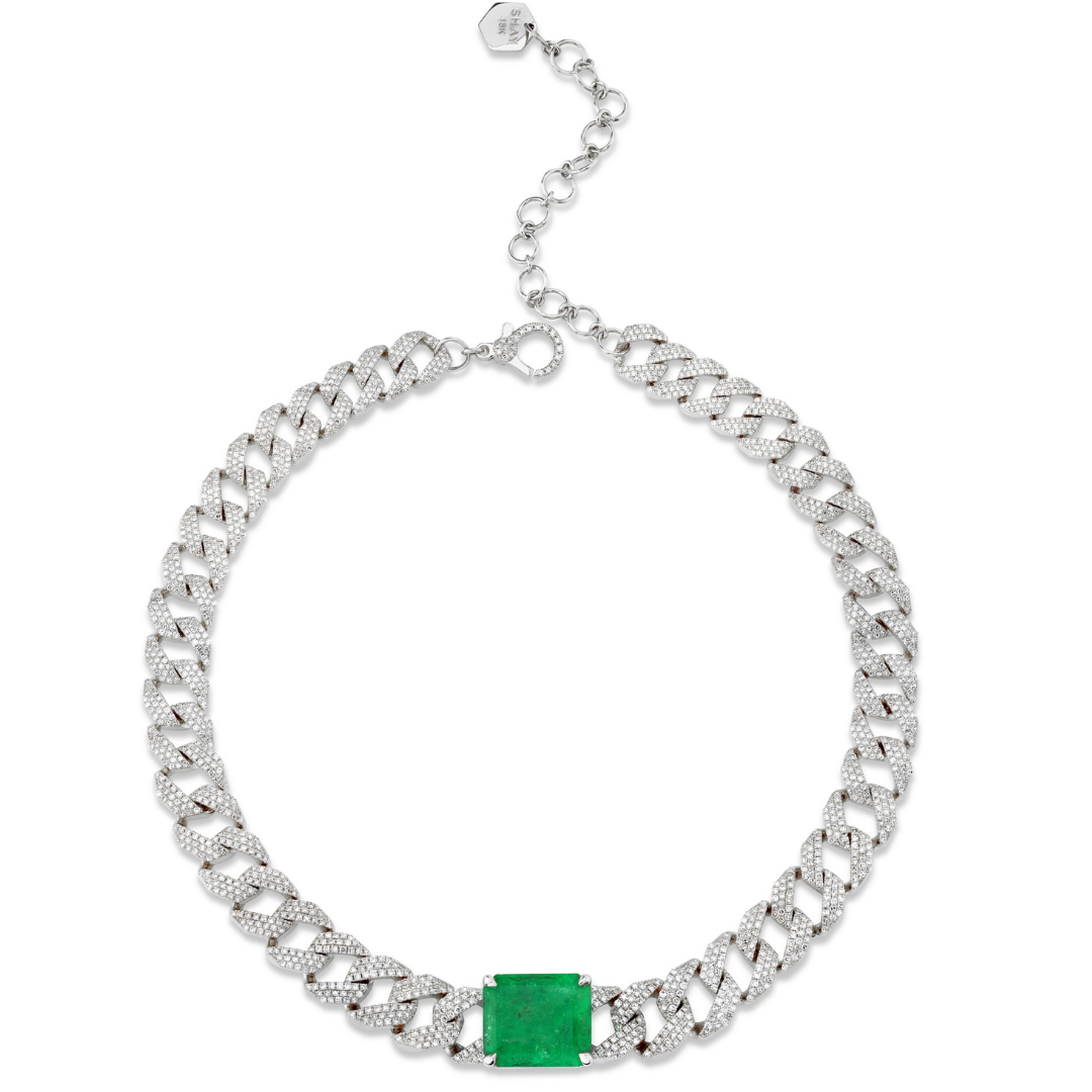 EMERALD GEO LINK NECKLACE