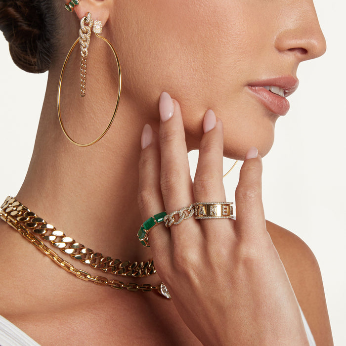 READY TO SHIP EMERALD EAST/WEST ETERNITY BAND