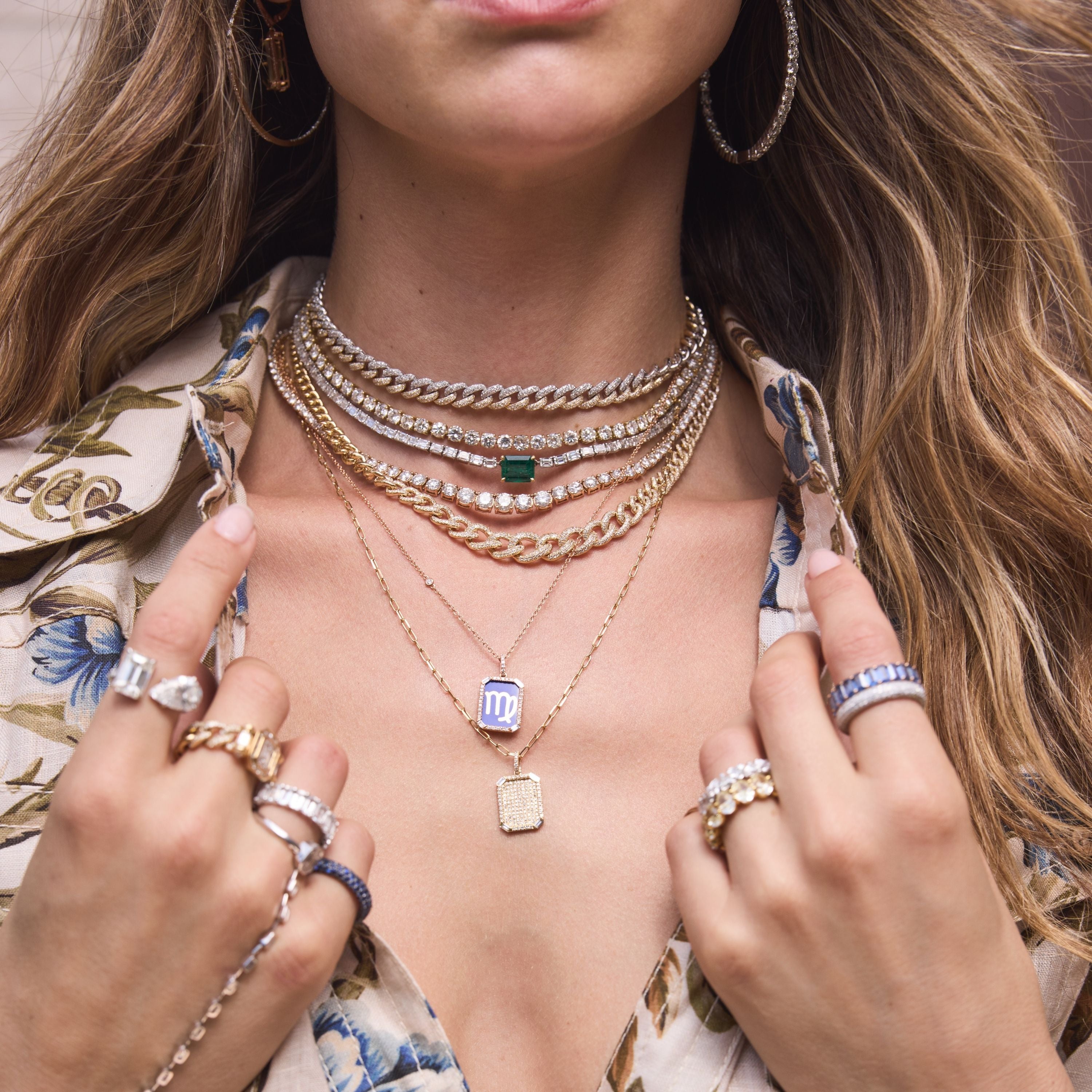 Elegant Diamond Necklace Set In Silver – Anayra Jewellery