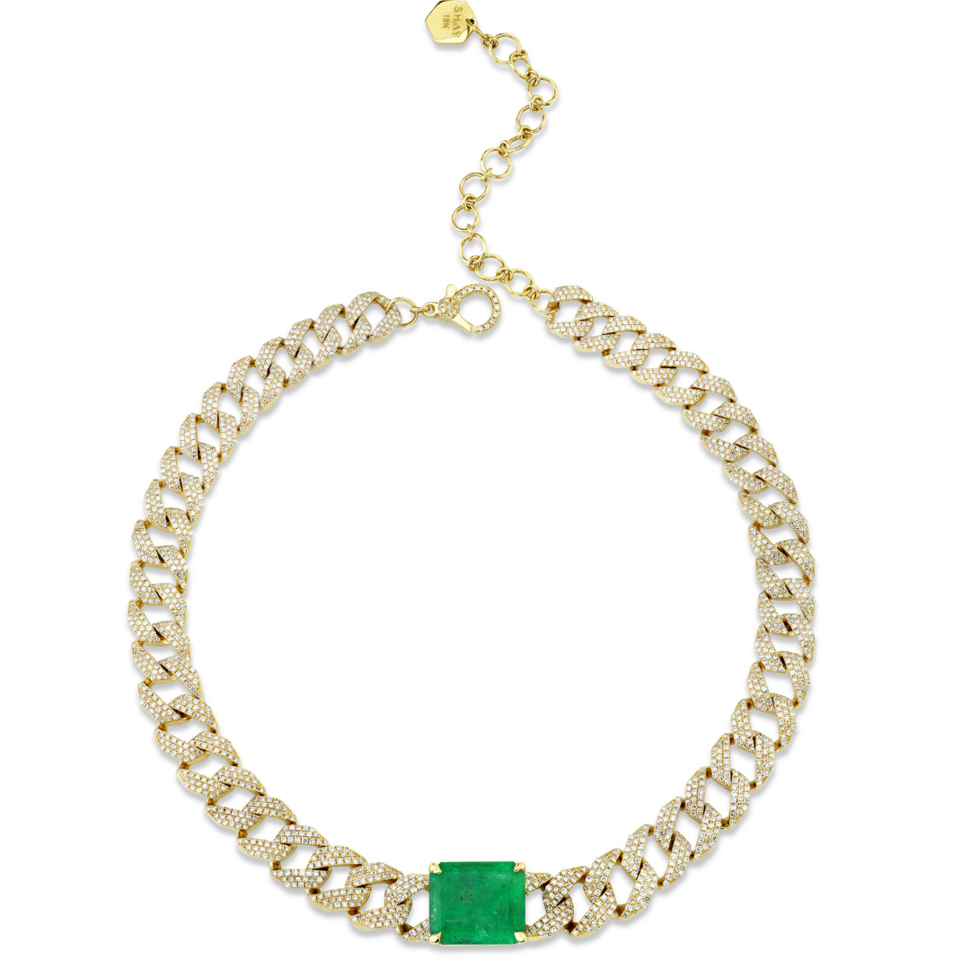EMERALD GEO LINK NECKLACE