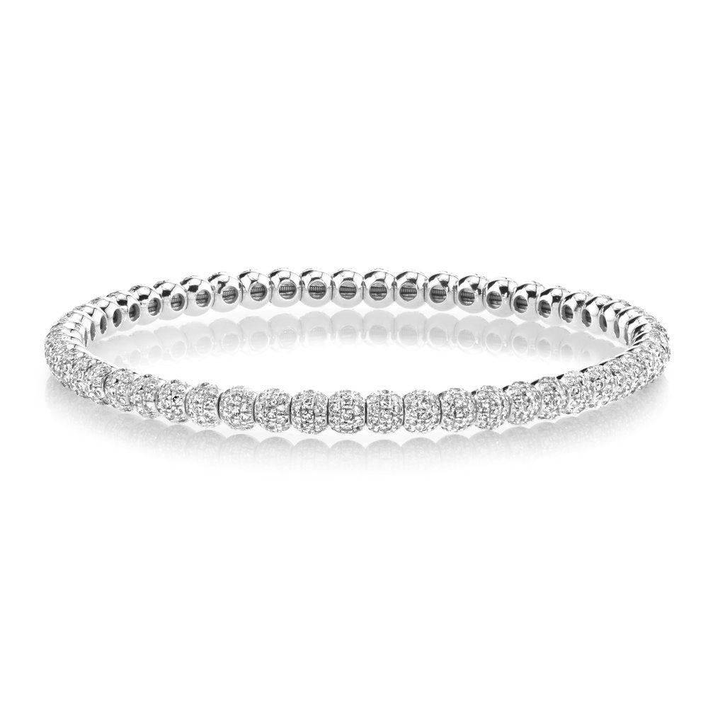 SHAY 18kt white gold diamond ID plate bracelet - Silver