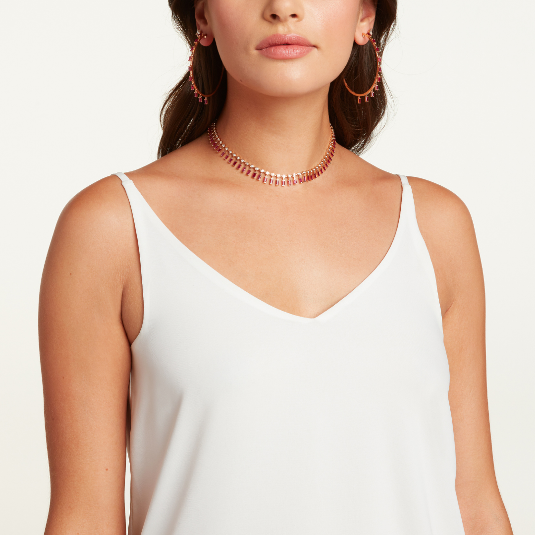 RUBY & DIAMOND DOT-DASH CHOKER