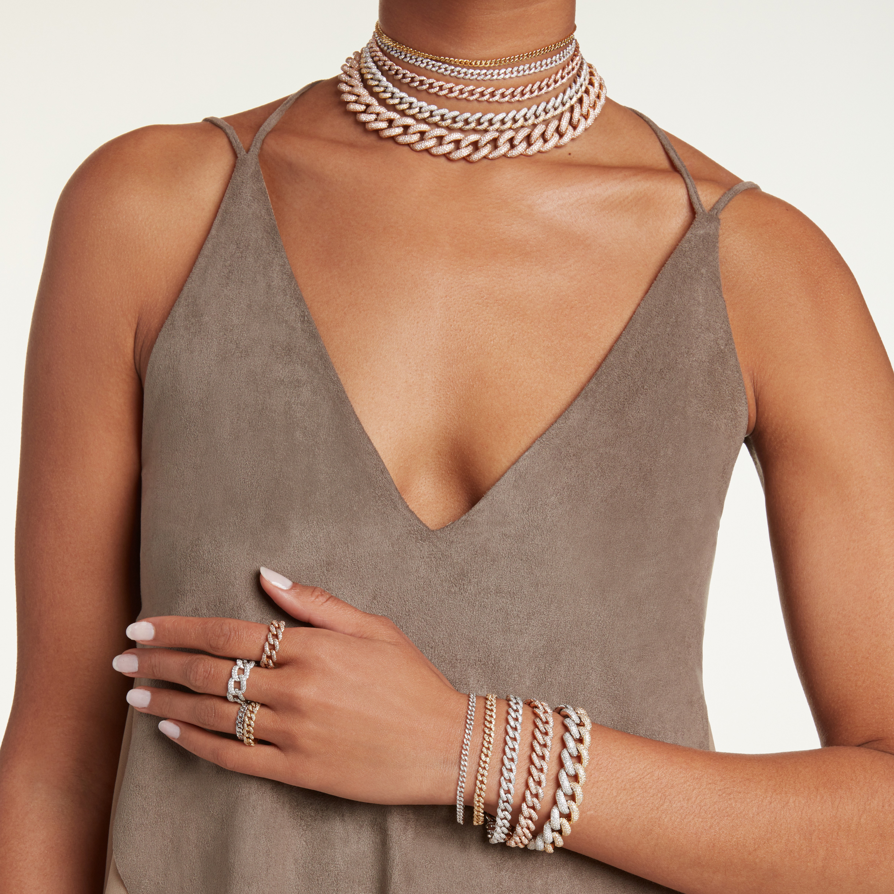 DIAMOND PAVE BABY LINK RING