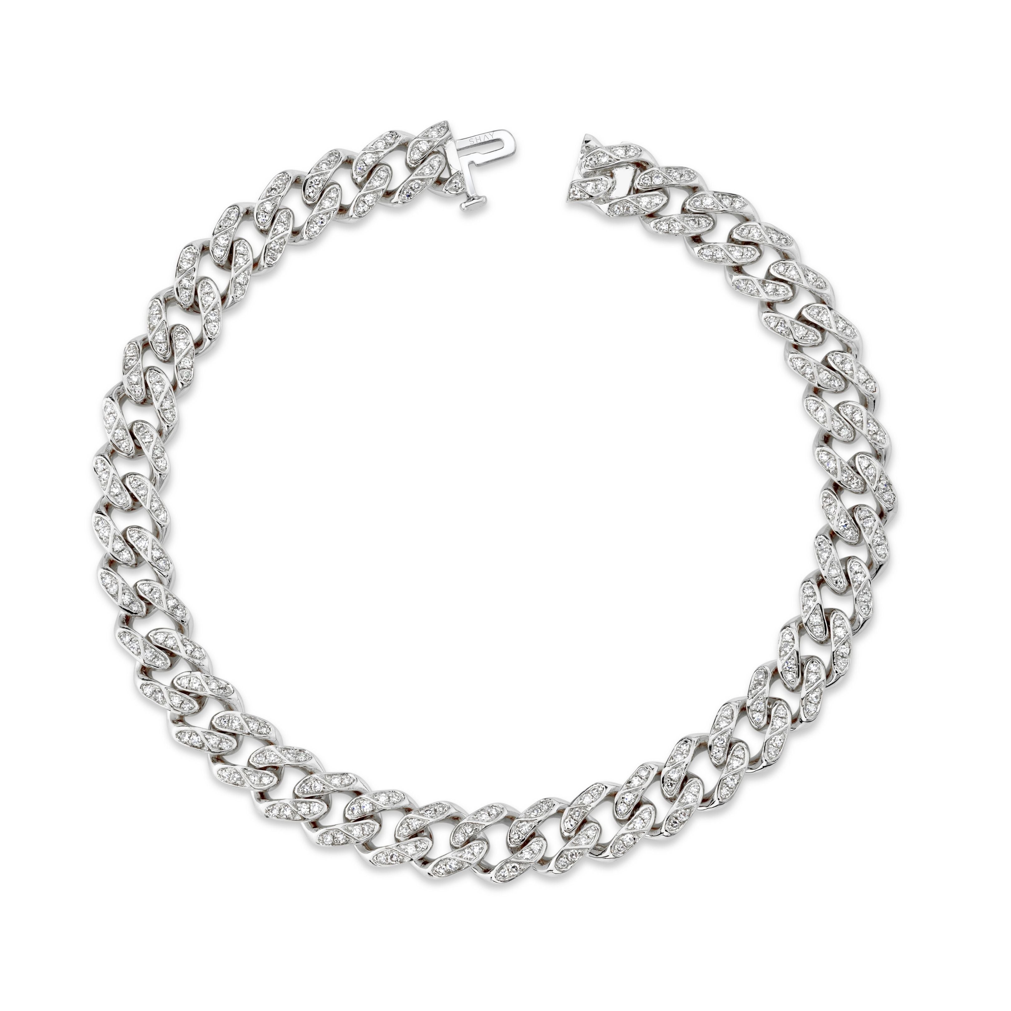 ★SENTIMENTS★ NO.273 [MEDIUM] BRACELET MEN'S DIAMOND FLAT MEDIUM LINK BRACELET – SHAY JEWELRY