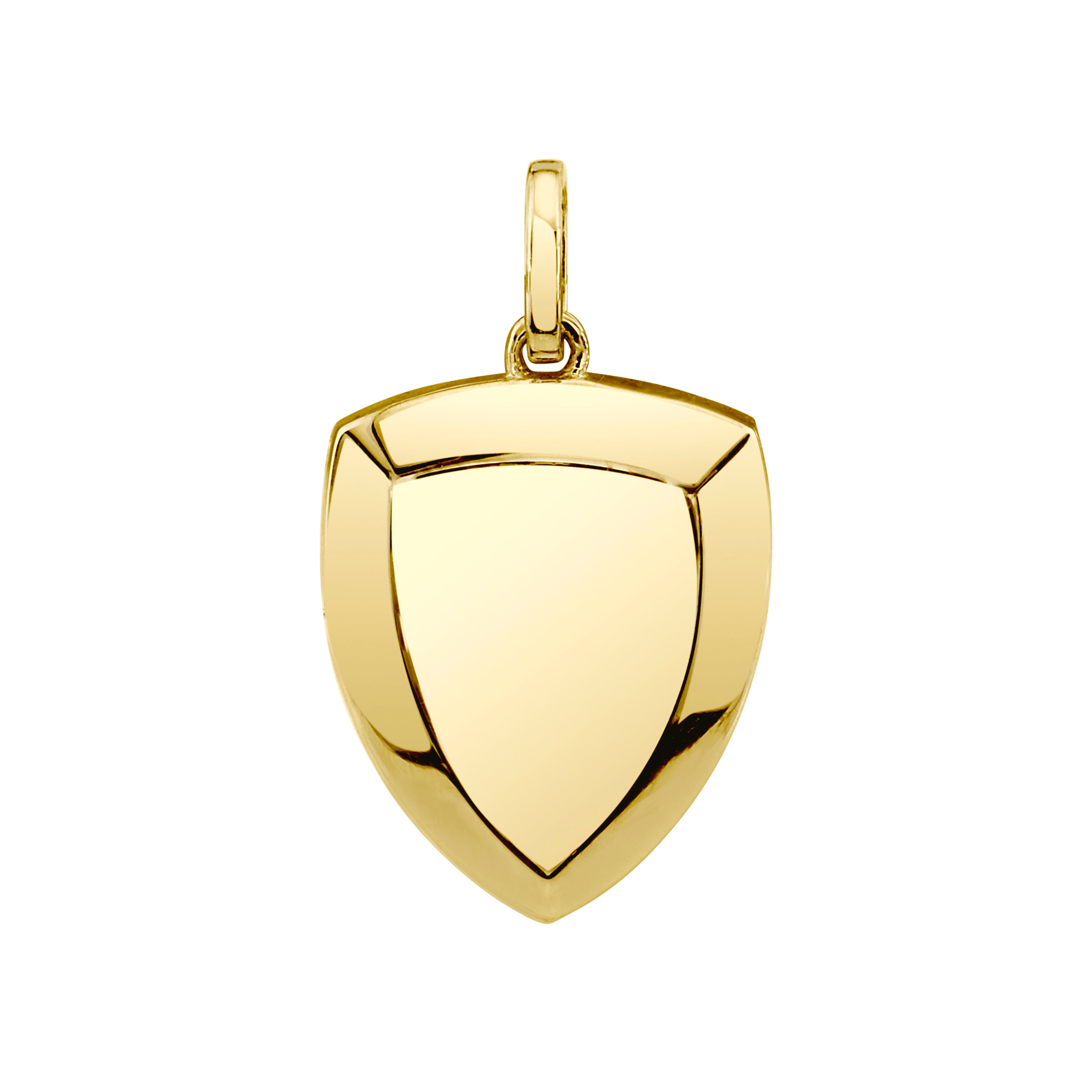 Gold sale shield pendant