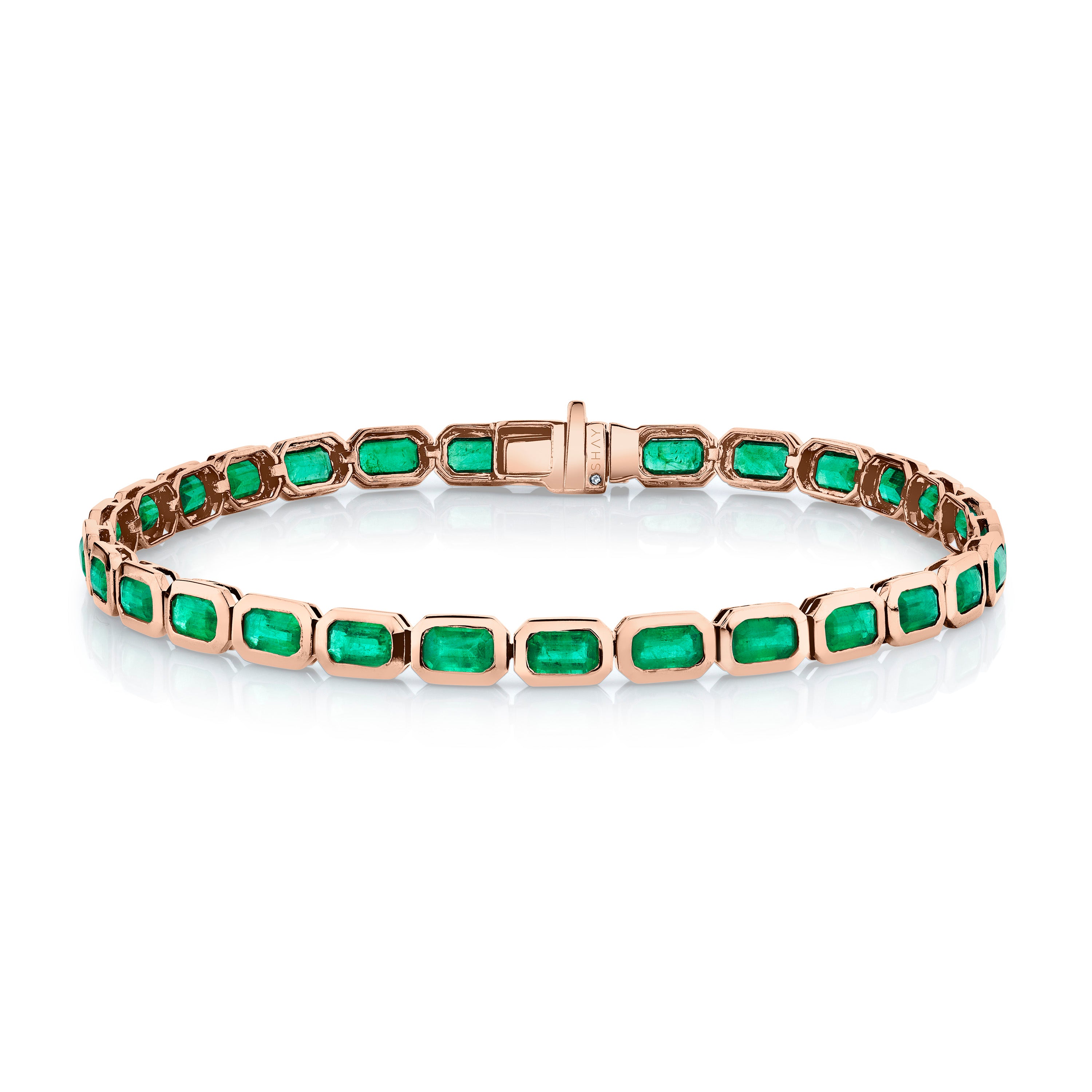 MEN’ S EMERALD BEZEL TENNIS BRACELET