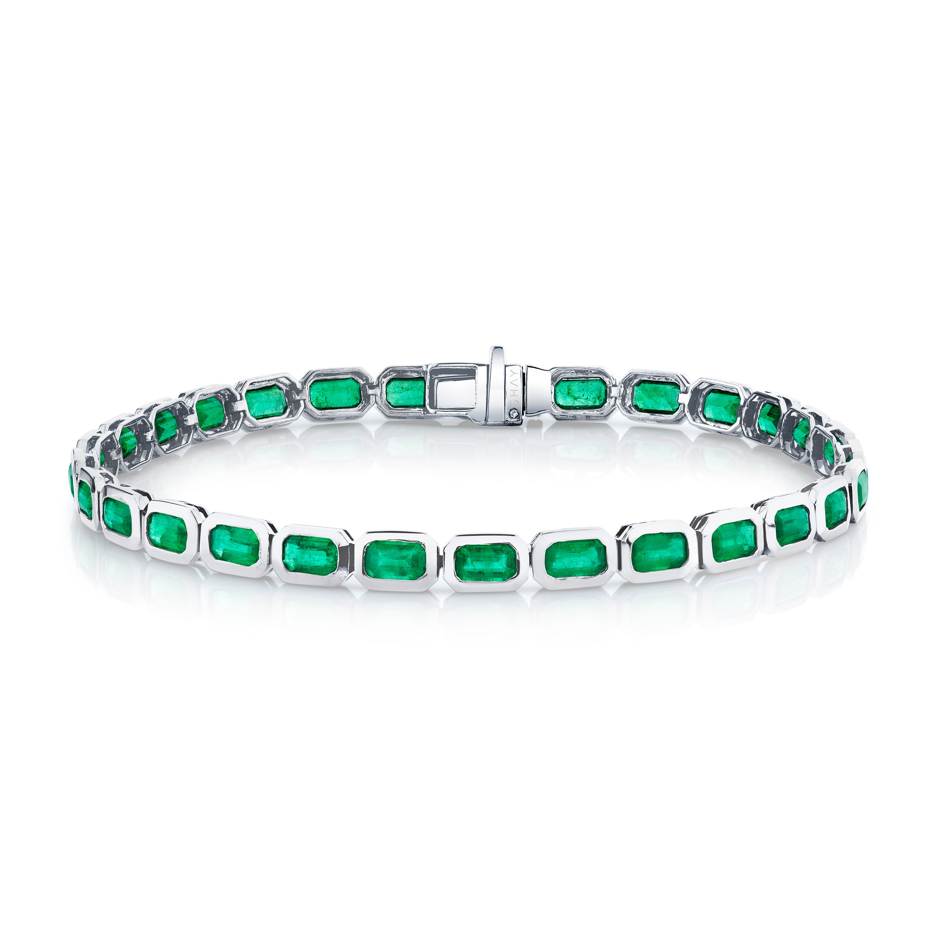 MEN’ S EMERALD BEZEL TENNIS BRACELET