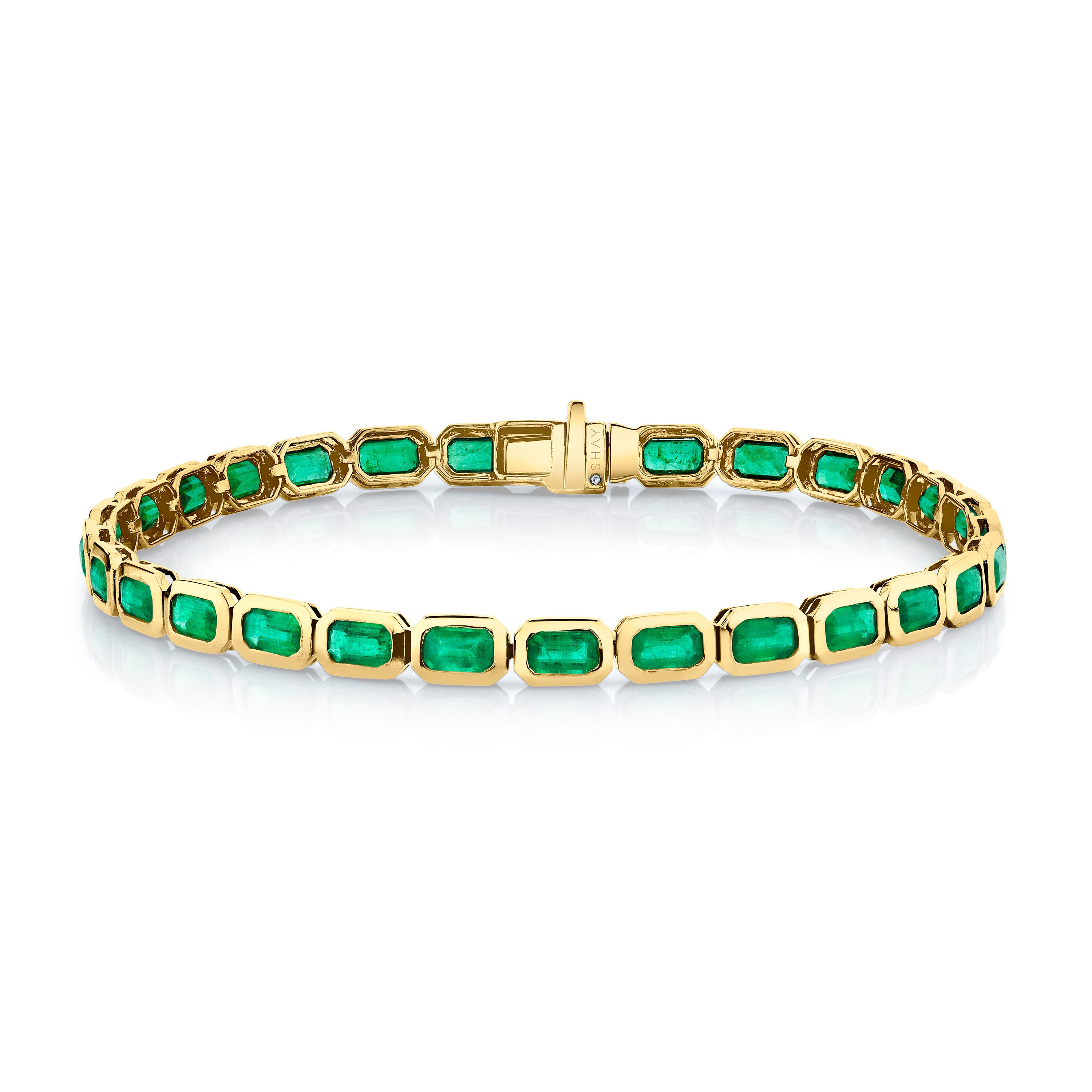 Emerald bracelet hot sale yellow gold