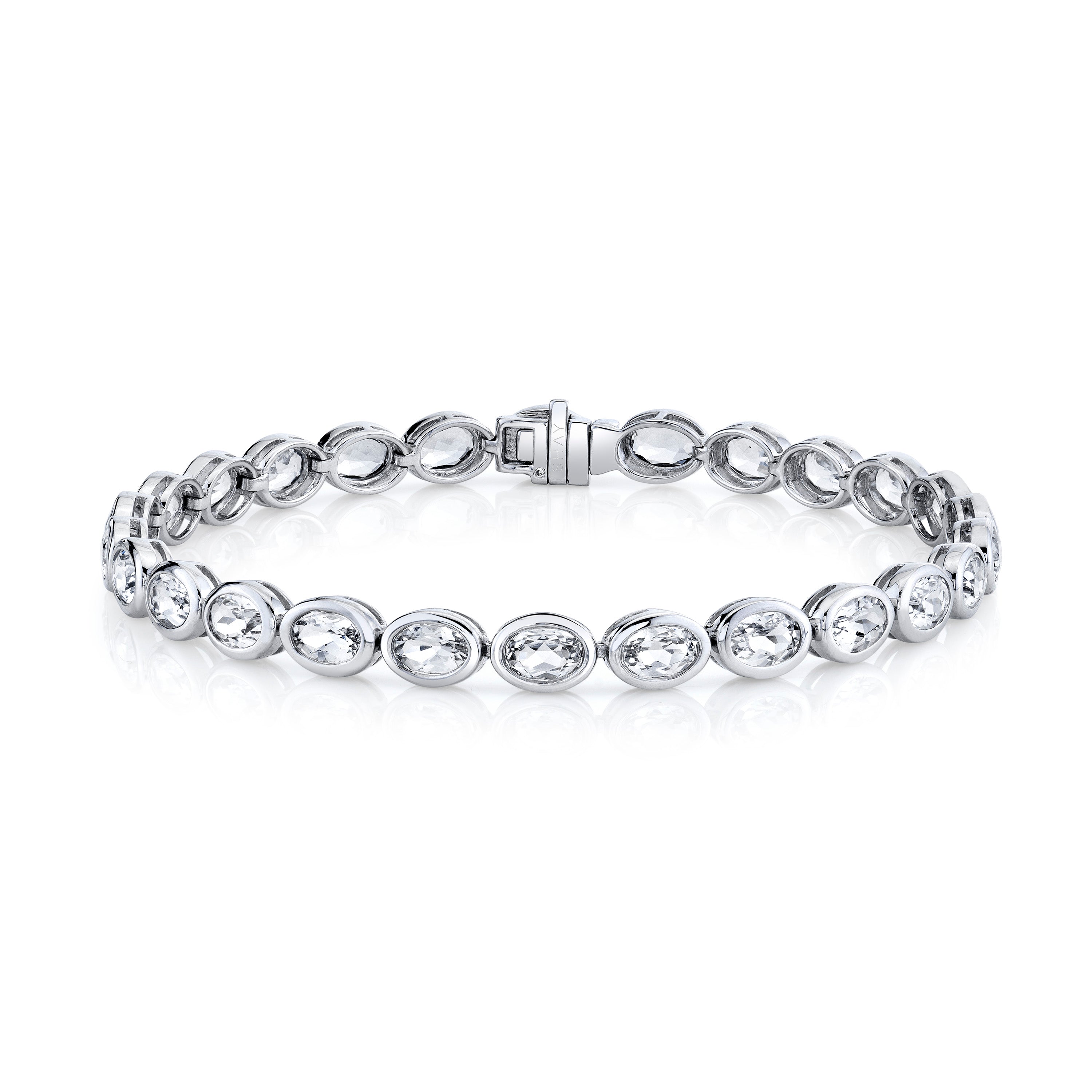 READY TO SHIP MEN'S WHITE TOPAZ TENNIS BRACELET