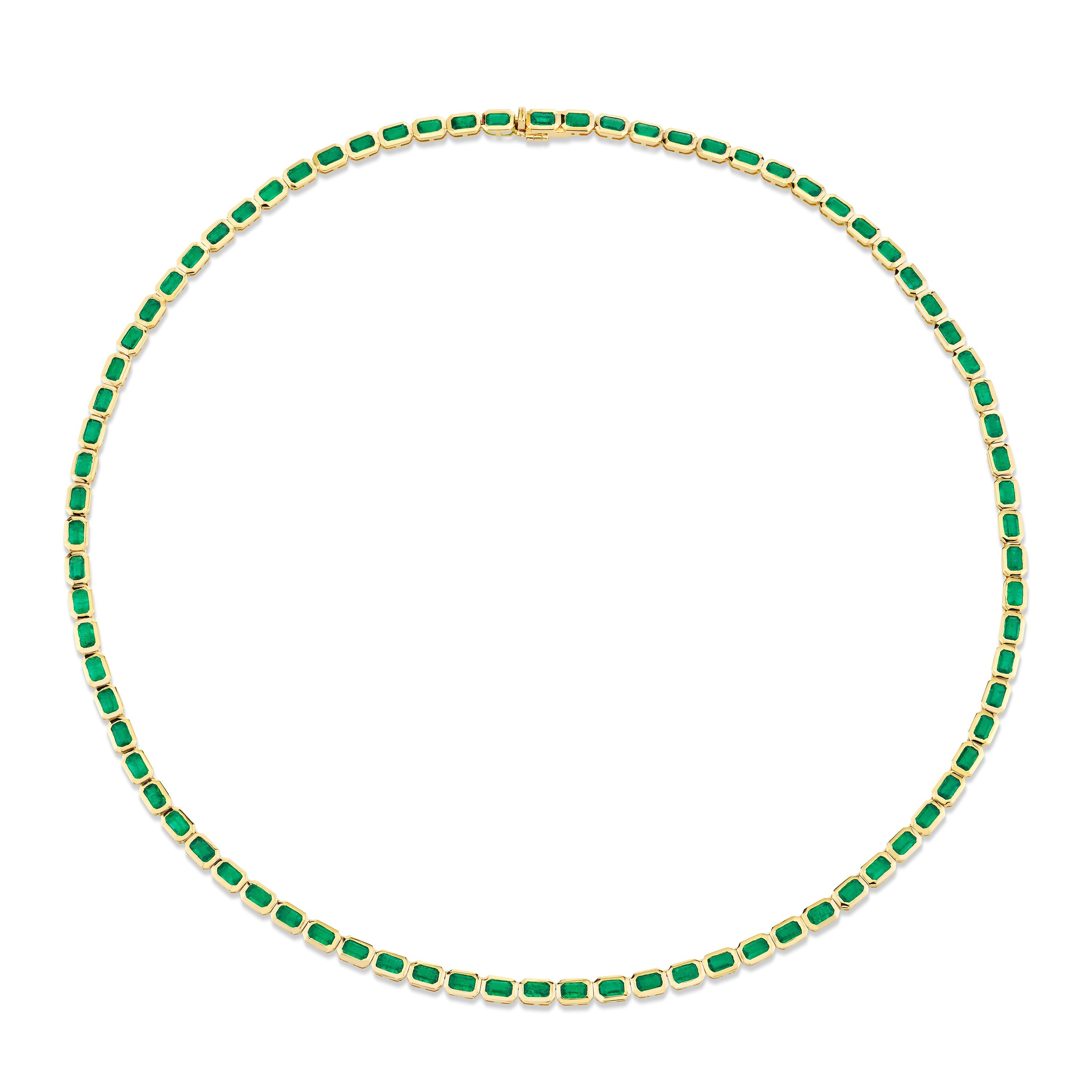 READY TO SHIP MEN'S EMERALD BEZEL TENNIS NECKLACE