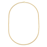 Men's Solid Gold Baby Flat Link Curb Chain Yellow Gold