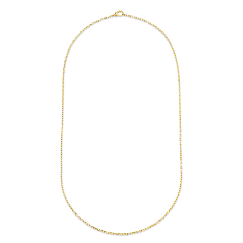 SOLID GOLD OVAL CHAIN LINK NECKLACE