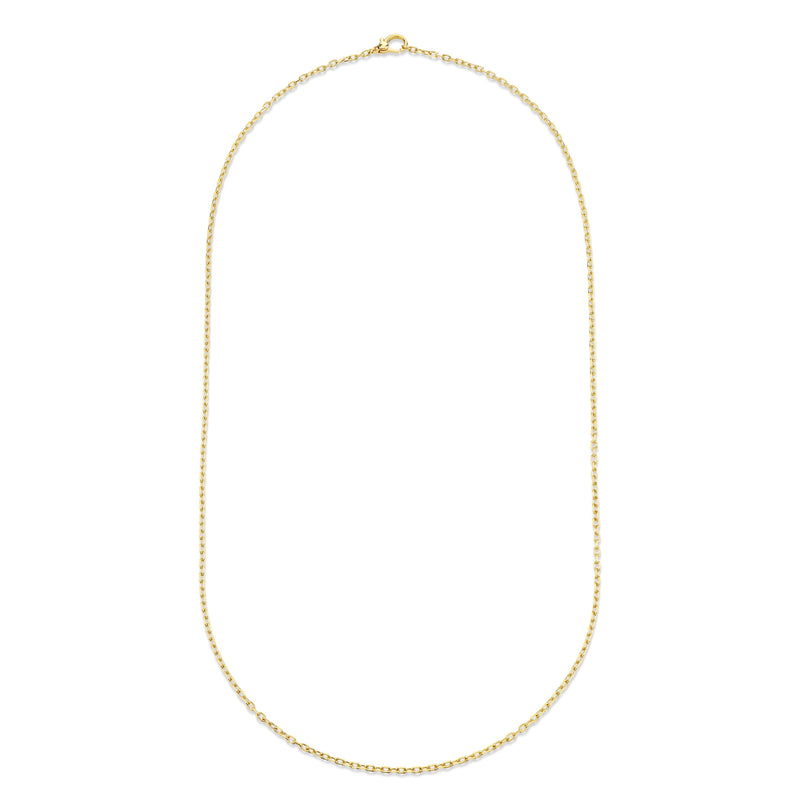 READY TO SHIP SOLID GOLD OVAL CHAIN LINK NECKLACE