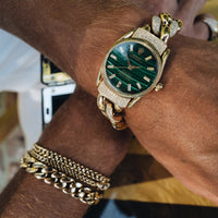 READY TO SHIP MEN'S SOLID GOLD FLAT LINK BRACELET